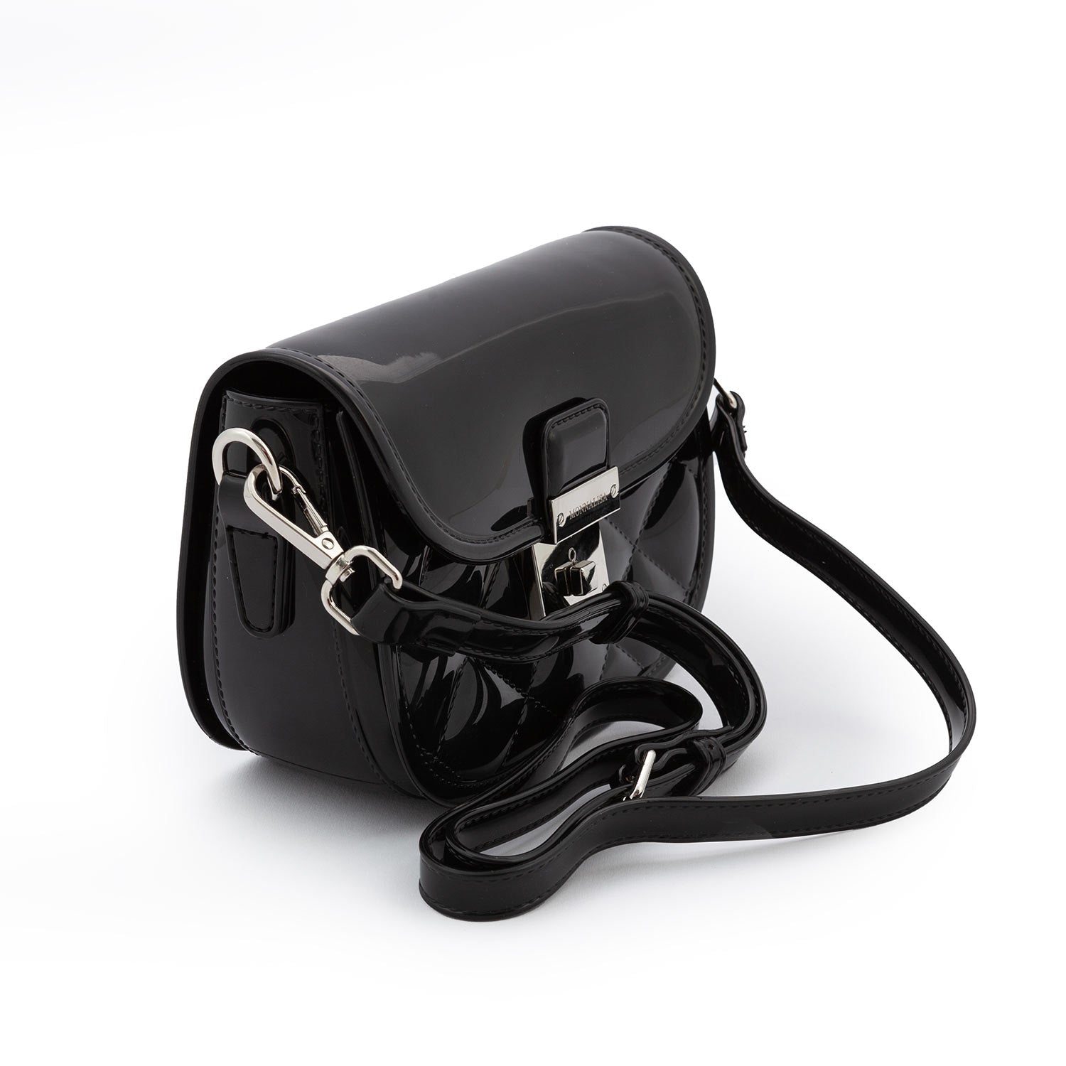 BORSETTA TRACOLLA NERO LUCIDO - annameglio.com abbigliamento moda