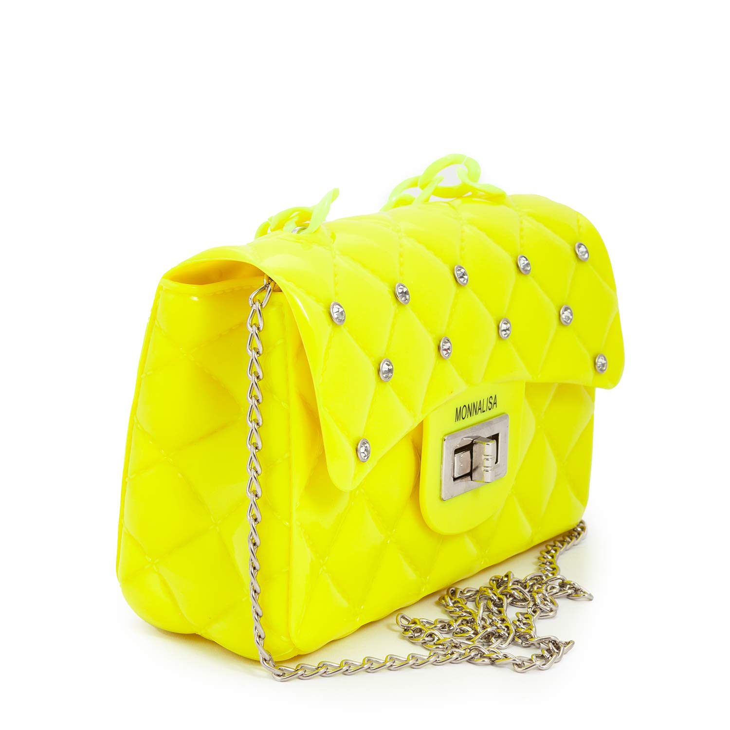 MINI BORSA A MANO GIALLO LUCIDO - annameglio.com abbigliamento moda
