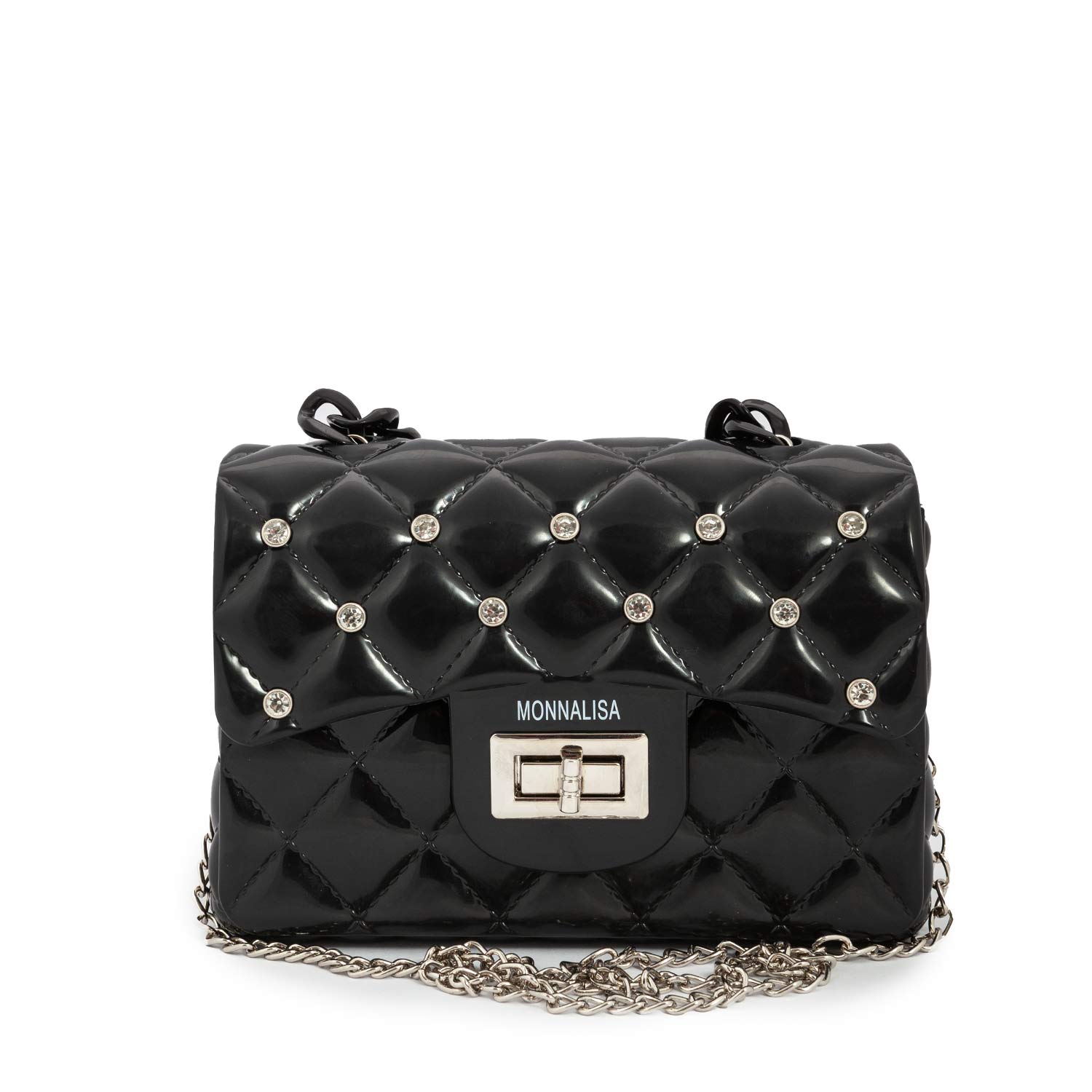 MINI BORSA A MANO NERO LUCIDO - annameglio.com abbigliamento moda