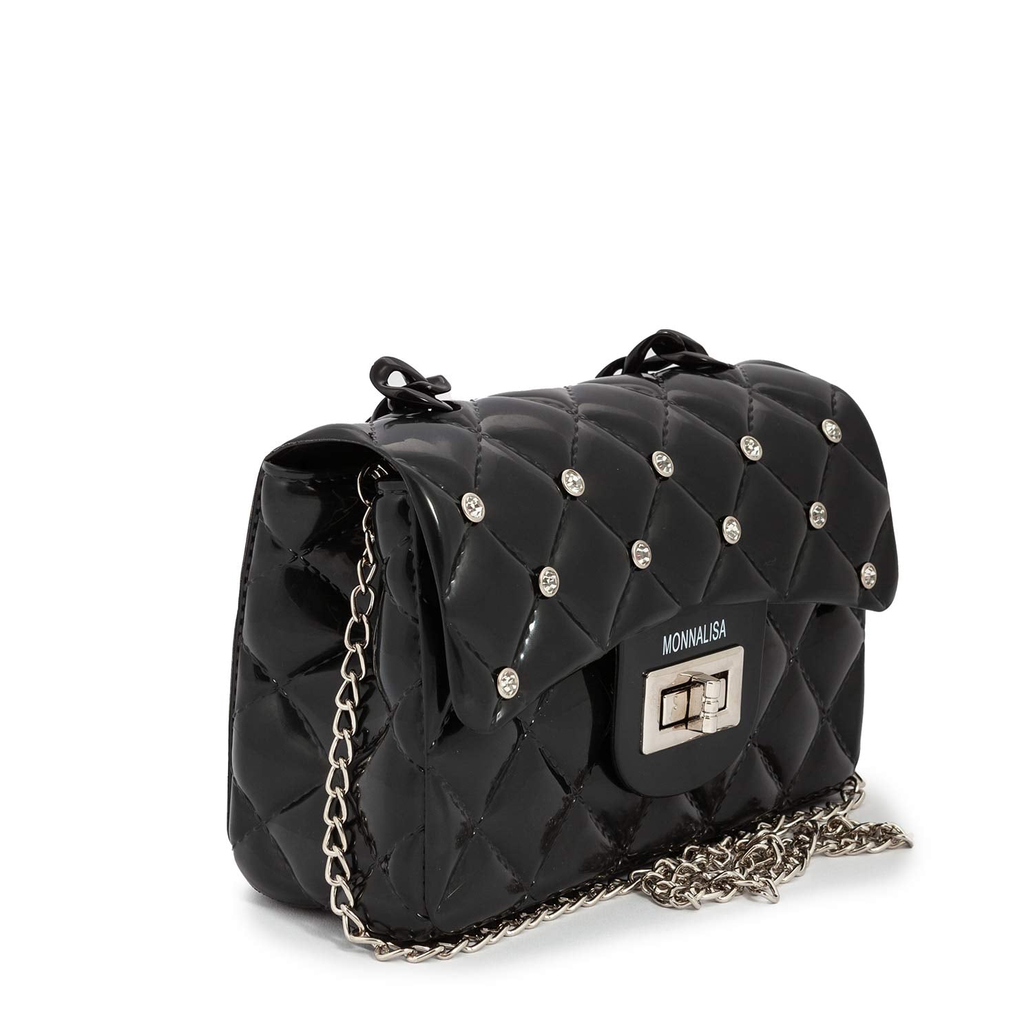 MINI BORSA A MANO NERO LUCIDO - annameglio.com abbigliamento moda