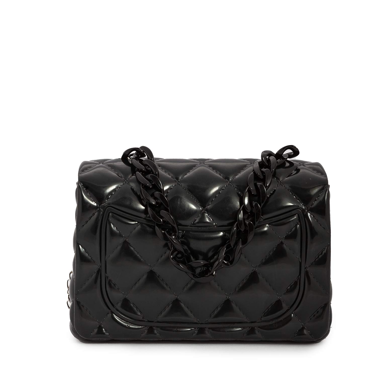 MINI BORSA A MANO NERO LUCIDO - annameglio.com abbigliamento moda