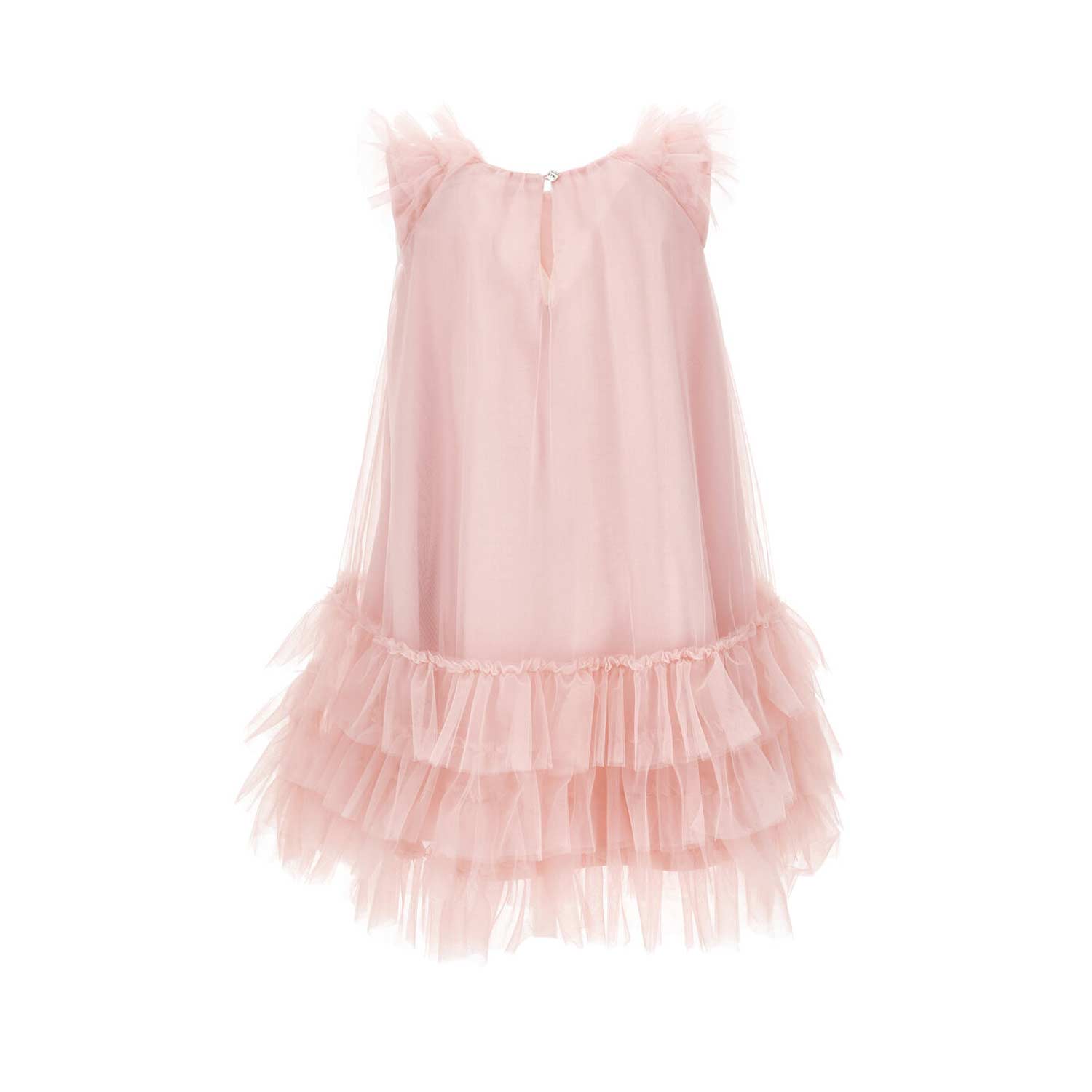 ABITO TULLE ROSA CON BALZE E ROUCHES BAMBINA - annameglio.com abbigliamento moda