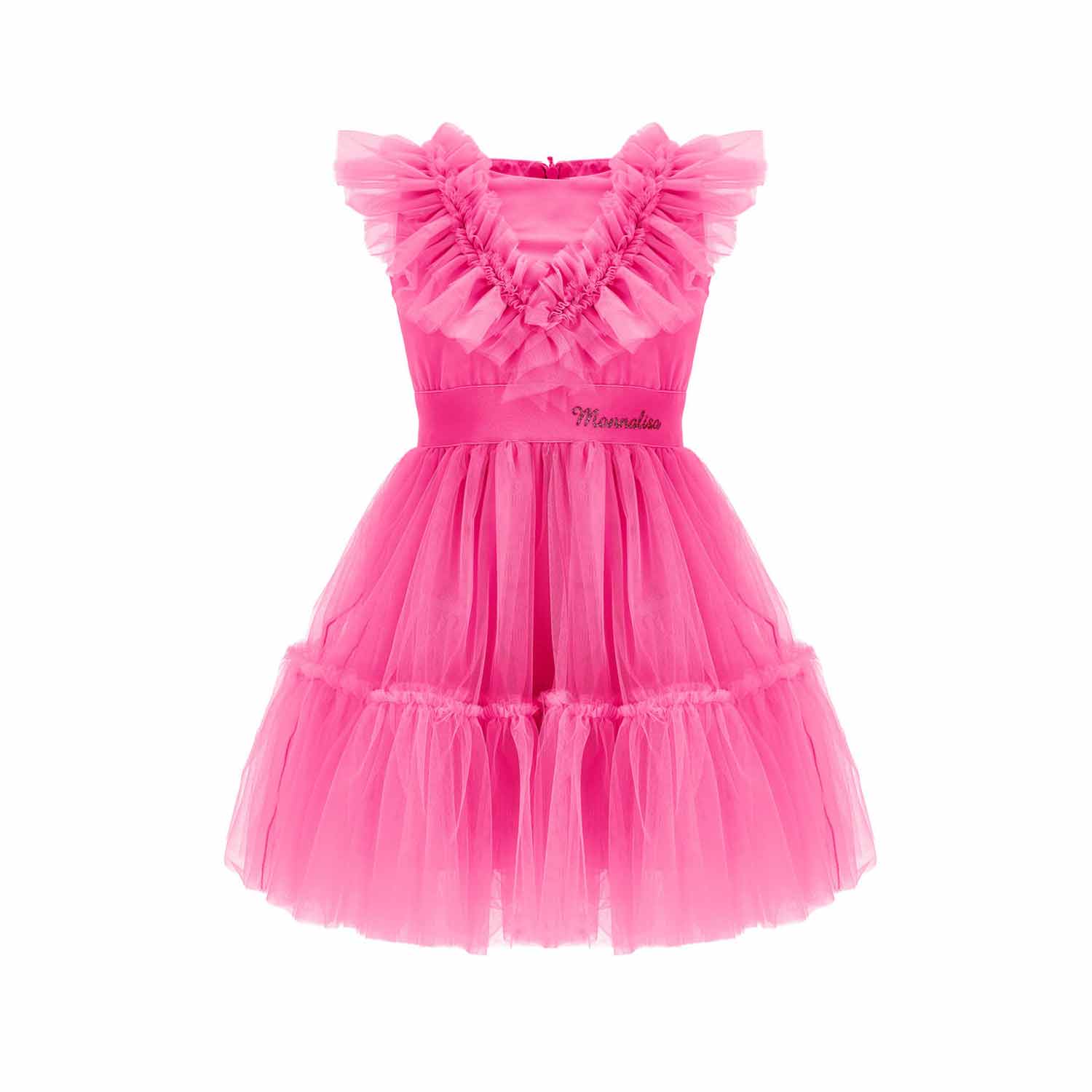 ABITO TULLE FUCSIA FANDANGO CON ROUCHES - annameglio.com abbigliamento moda