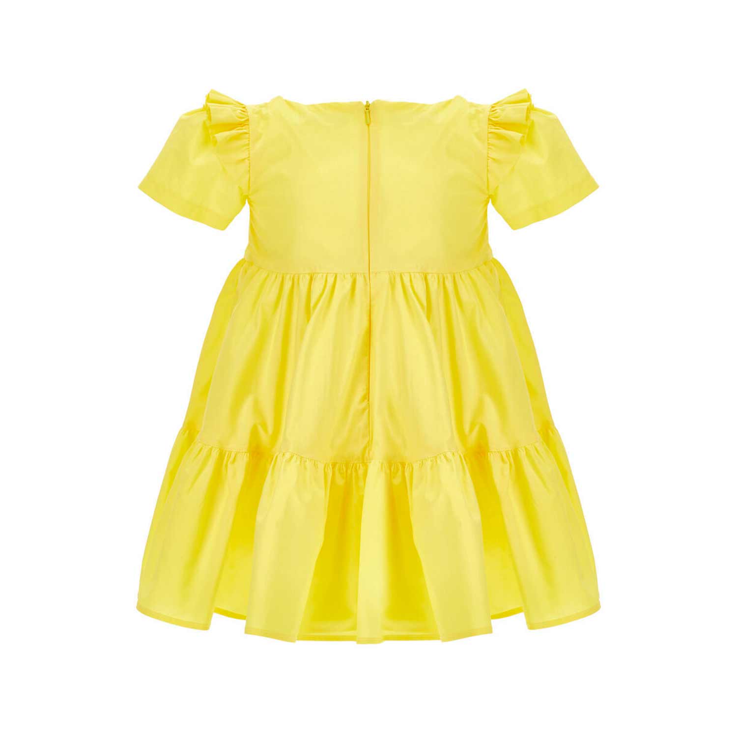 ABITO GIALLO CON BALZE E GALETTE BAMBINA - annameglio.com abbigliamento moda