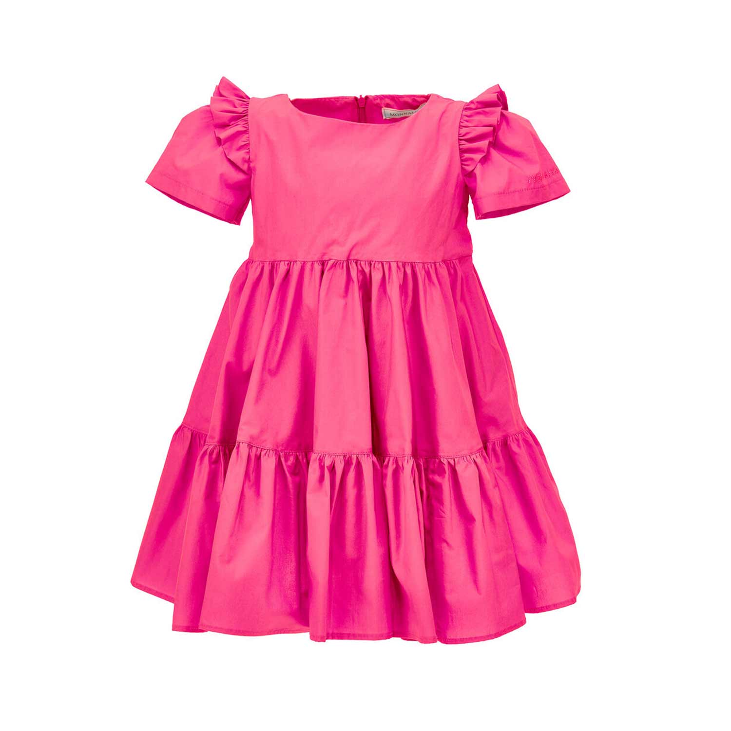 ABITO FUCSIA CON BALZE E GALETTE BAMBINA - annameglio.com abbigliamento moda