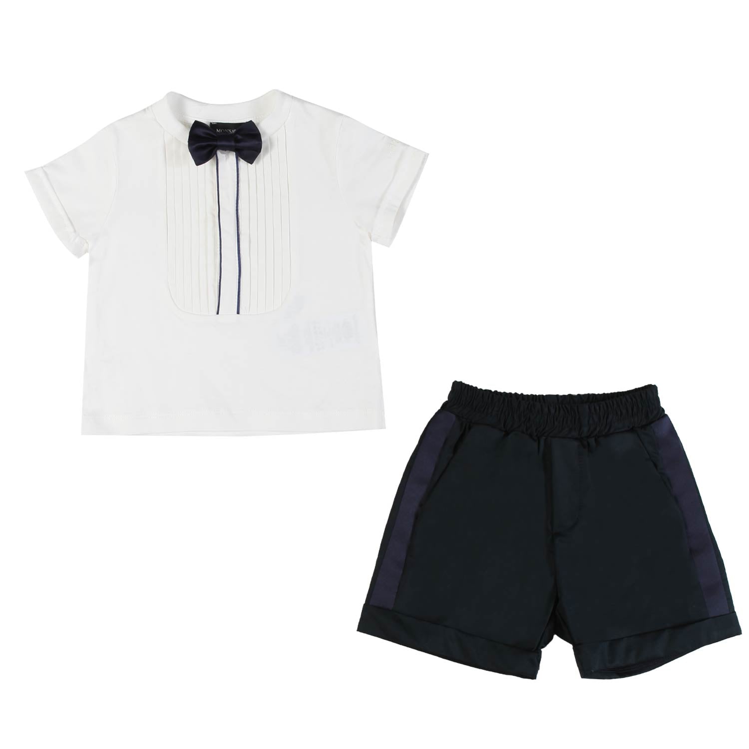 COMPLETINO BIANCO E BLU NAVY BIMBO - annameglio.com abbigliamento moda