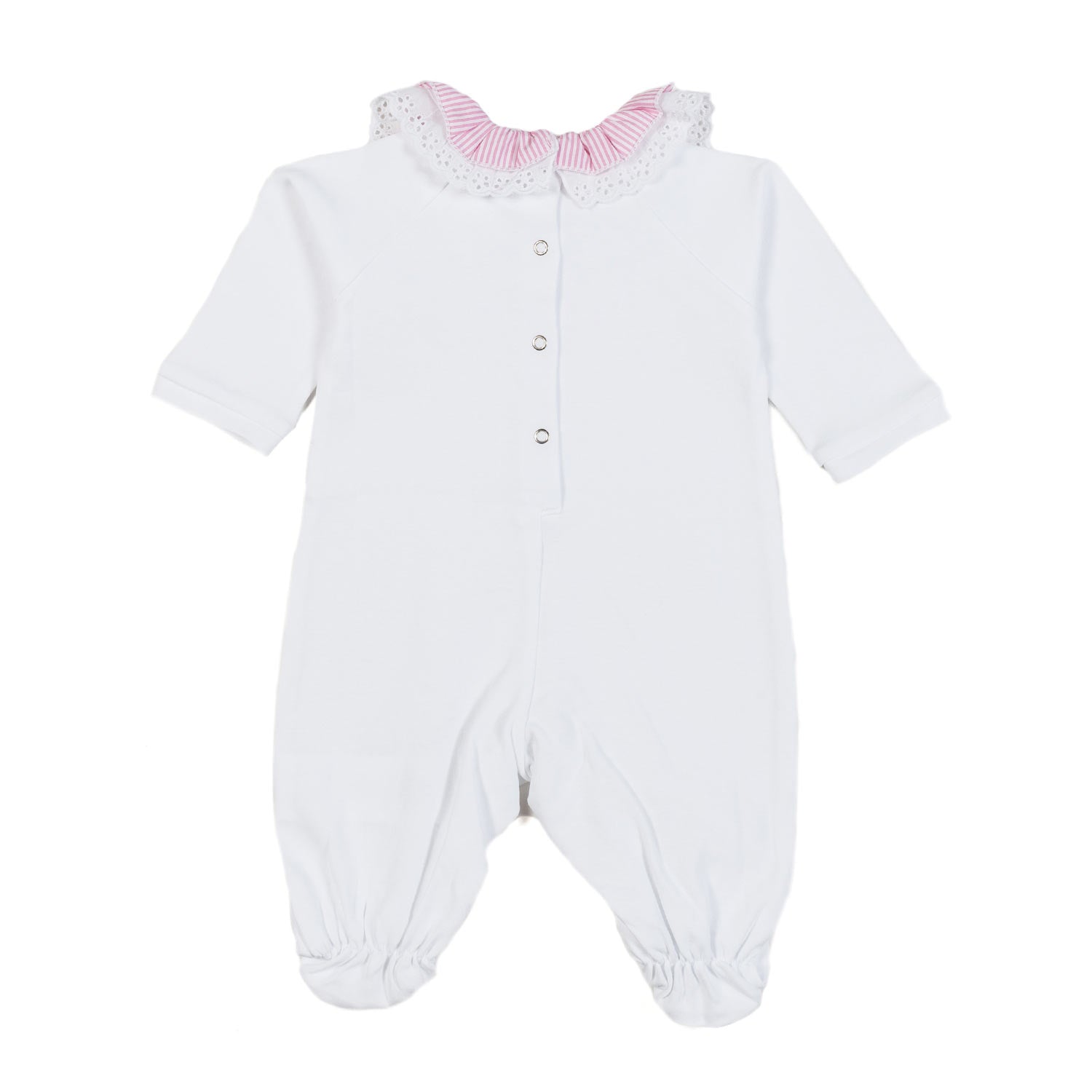 TUTINA BIANCA CON COLLETTO E LOGO ROSA - annameglio.com abbigliamento moda