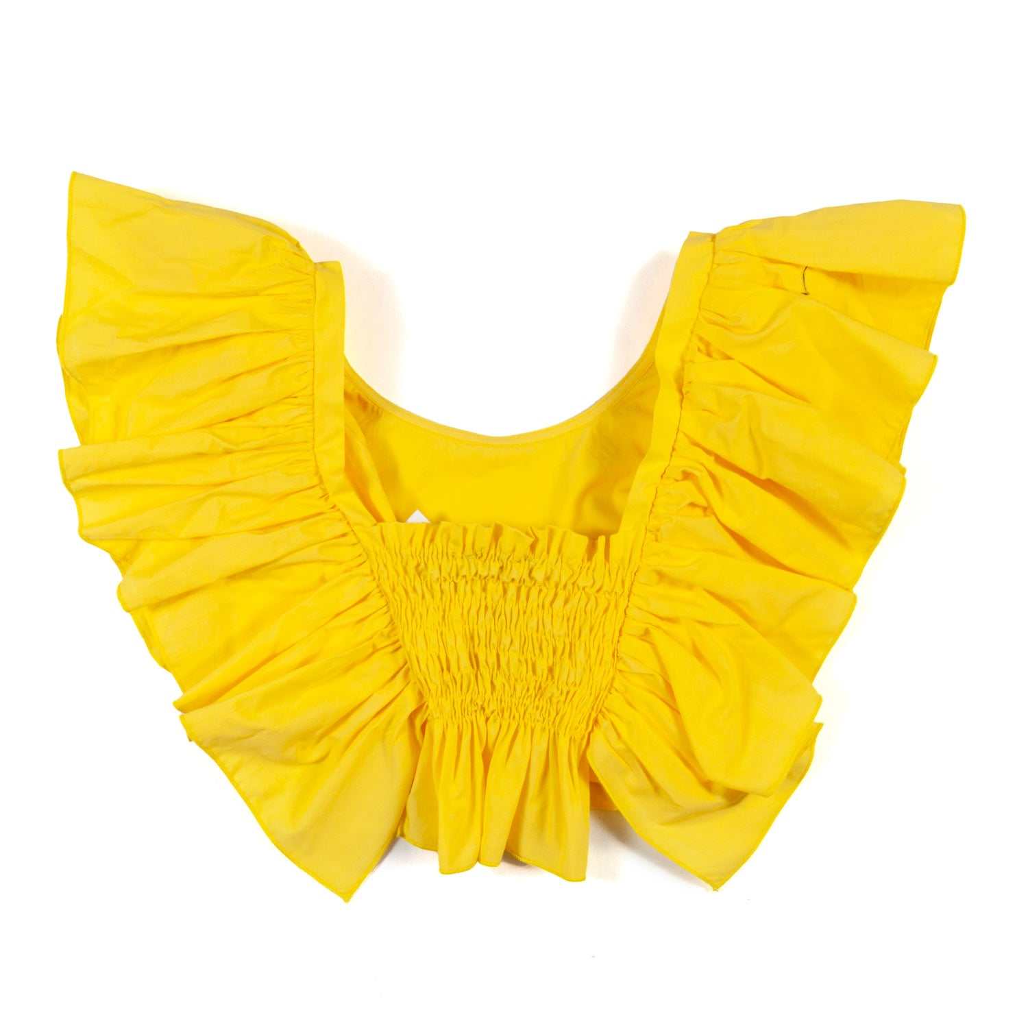 TOP CROPPED GIALLO CON VOLANTS BAMBINA - annameglio.com abbigliamento moda
