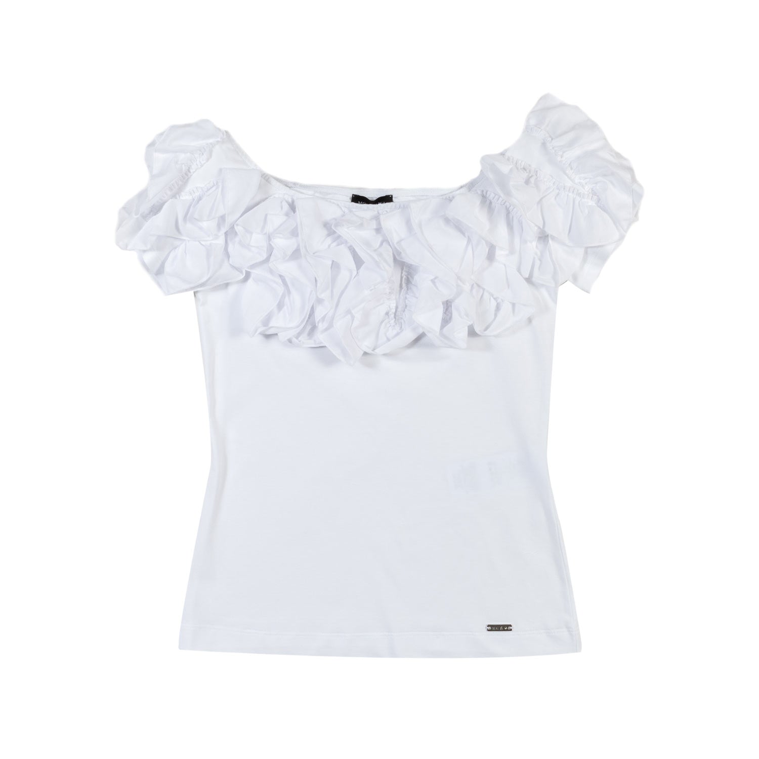 TOP FROU FROU BIANCO CON GALETTE - annameglio.com abbigliamento moda