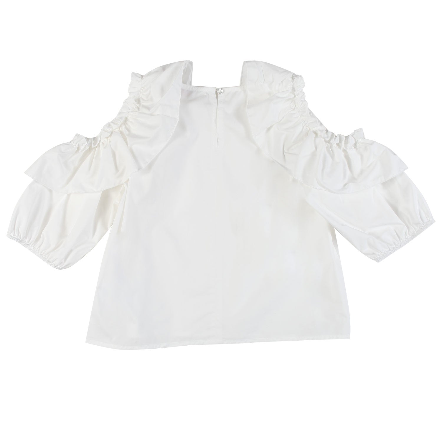 TOP OFF-SHOULDERS BIANCO PANNA CON VOLANTS - annameglio.com abbigliamento moda
