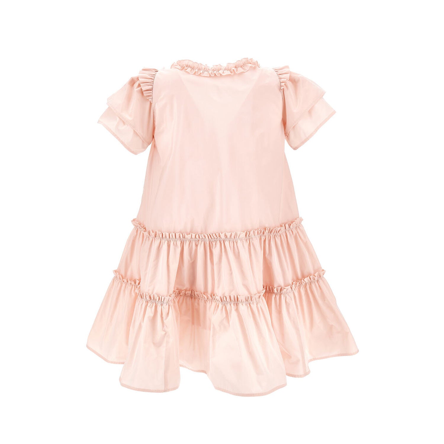 ABITO TAFFETA ROSA ANTICO CON BALZE BAMBINA - annameglio.com abbigliamento moda