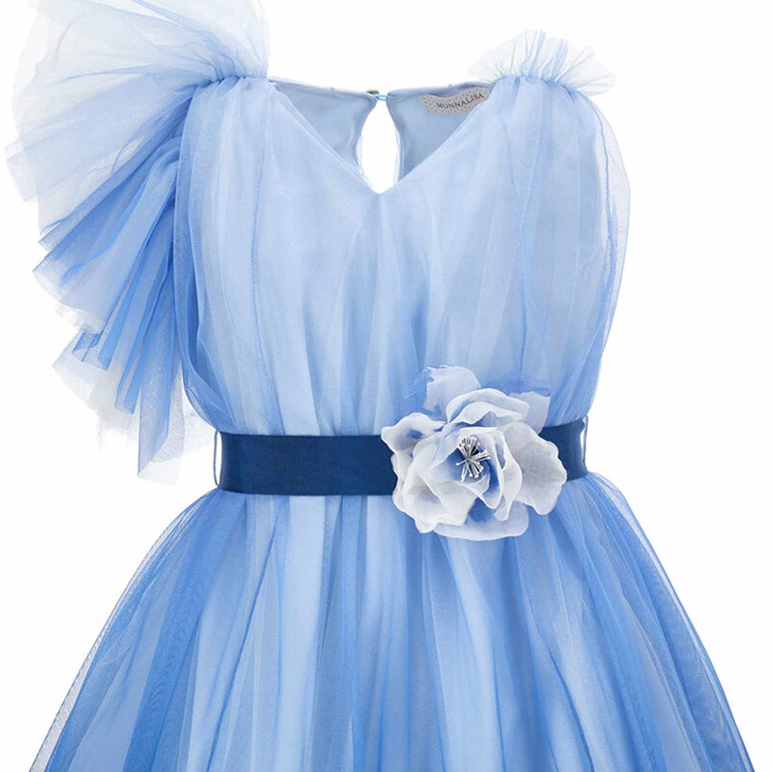 ABITO TULLE SFUMATO AZZURRO E PANNA - annameglio.com abbigliamento moda