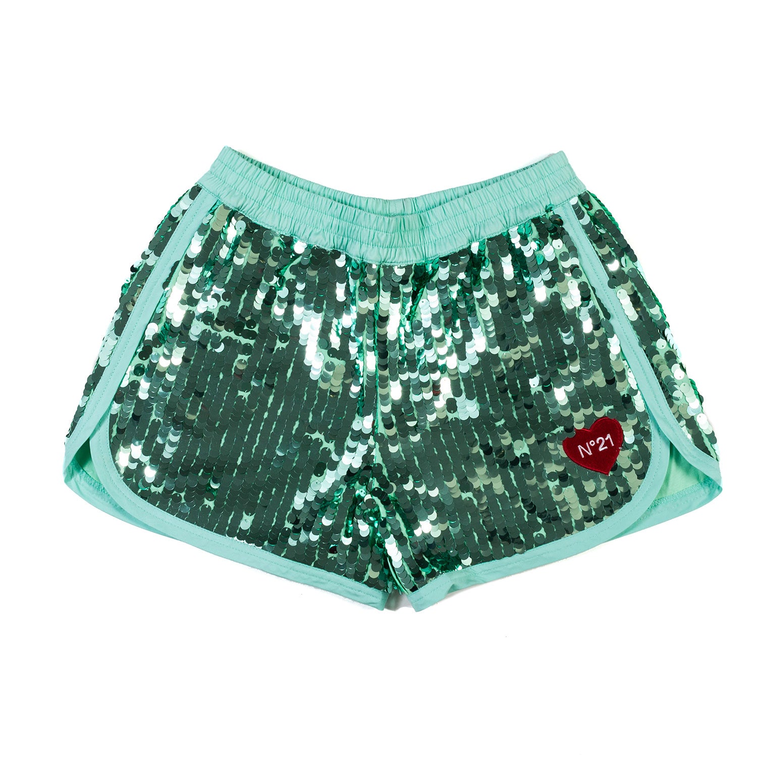 Shorts bambina Verde con paillettes - annameglio.com abbigliamento moda