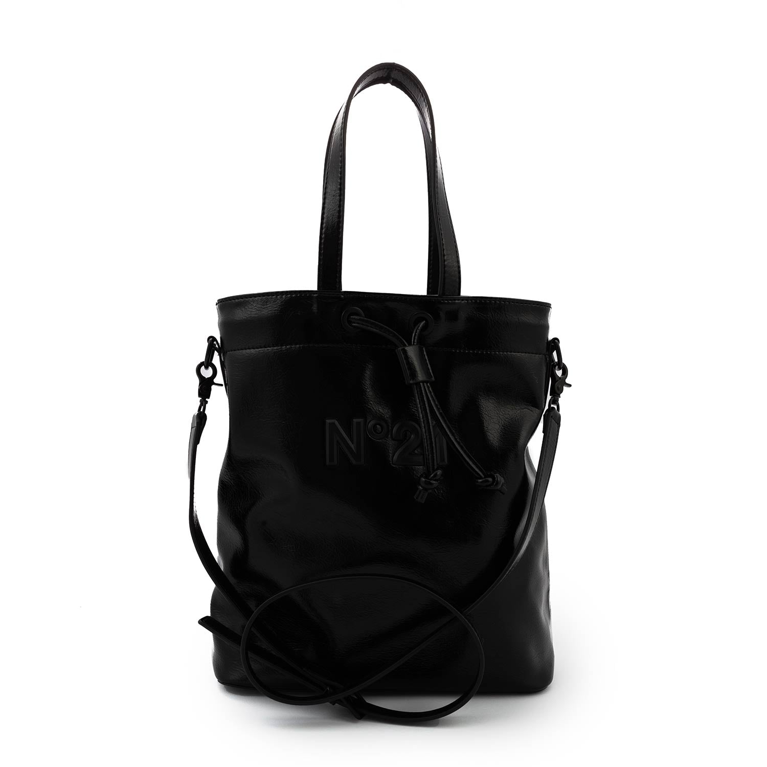 BORSA A SECCHIELLO N21 IN SIMILPELLE NERA - annameglio.com abbigliamento moda