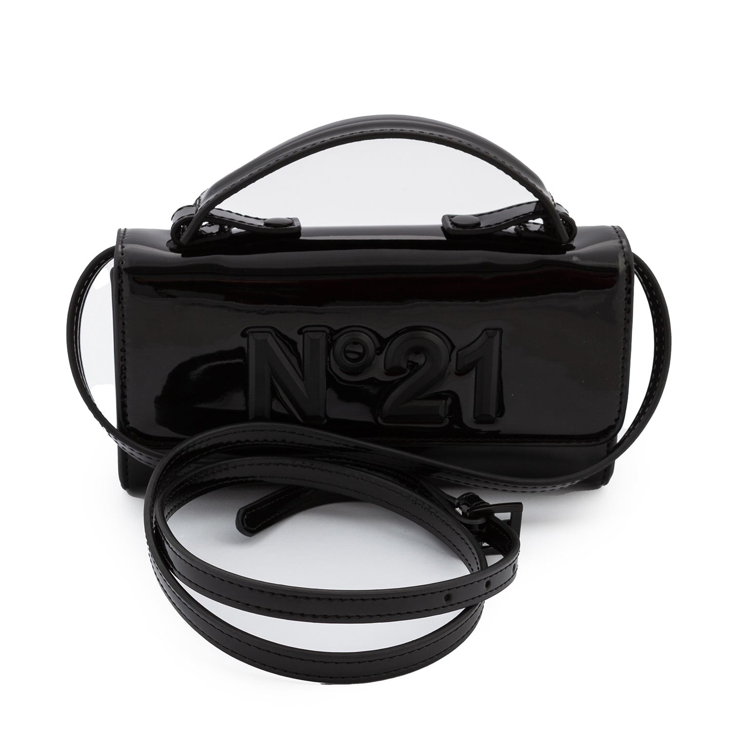 BORSA A TRACOLLA N21 NERO LUCIDO - annameglio.com abbigliamento moda