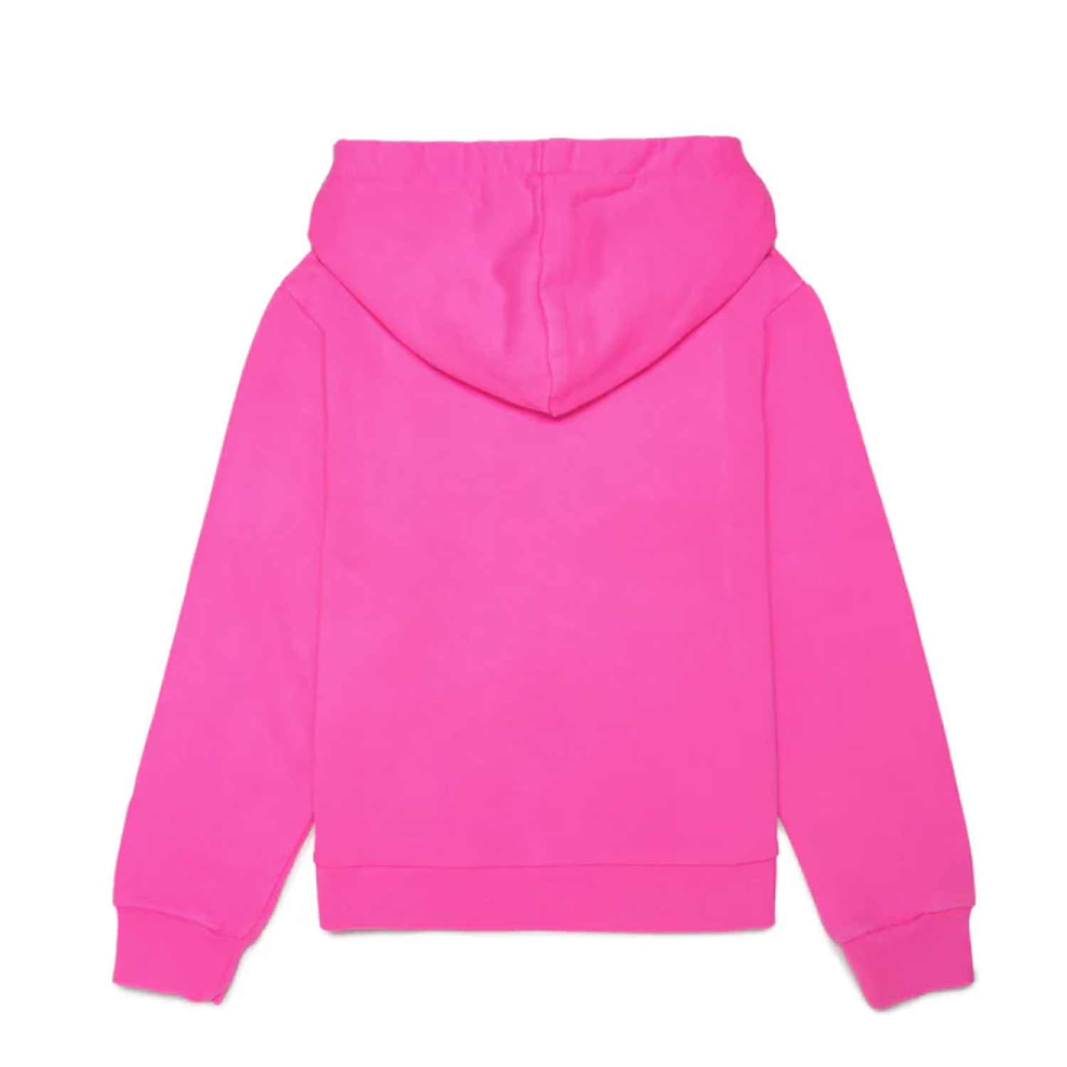 FELPA ROSA FLUO CON CAPPUCCIO BAMBINA E TEENAGER - annameglio.com abbigliamento moda