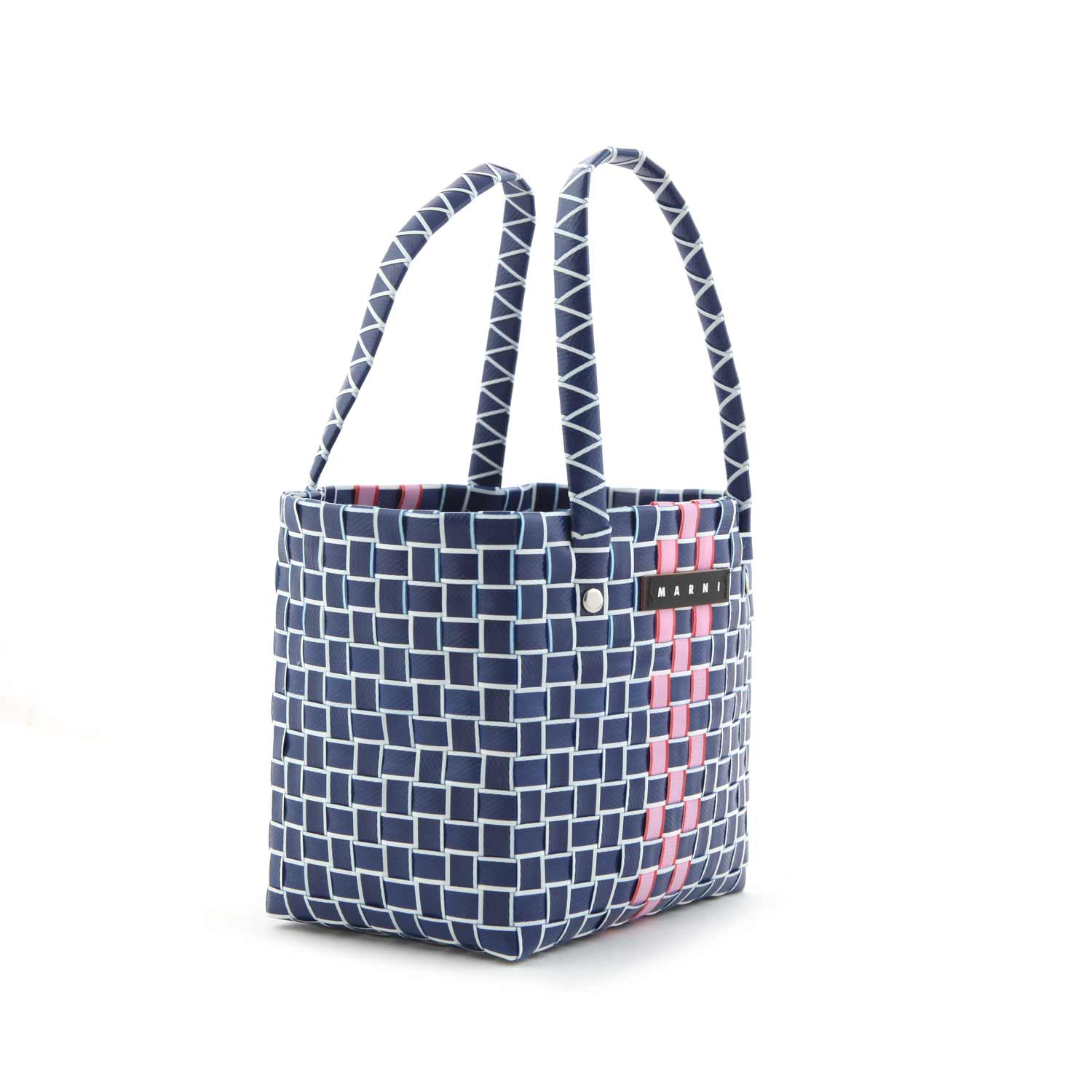 BORSA A CESTINO BLU E ROSA - annameglio.com abbigliamento moda