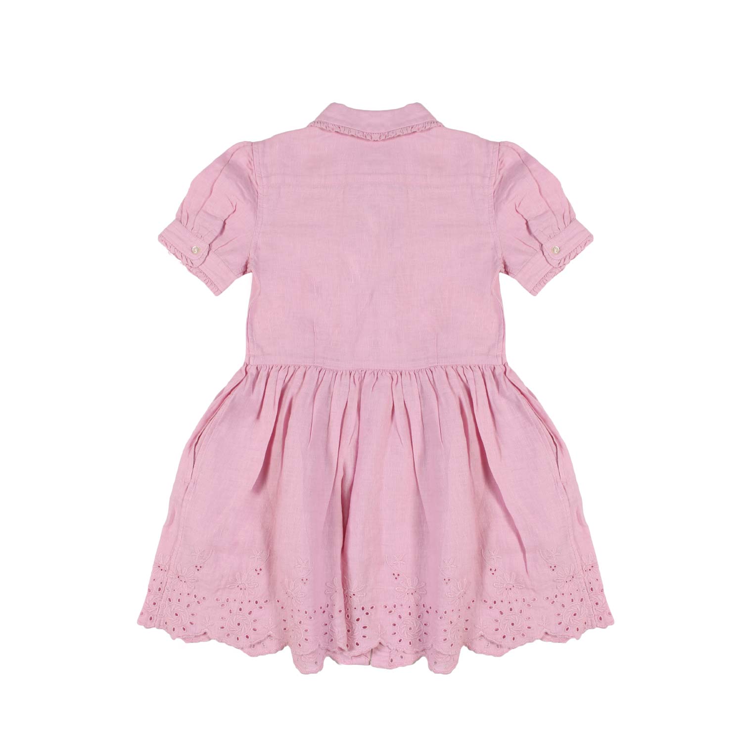 VESTITO CHEMISIER DI LINO ROSA BAMBINA - annameglio.com abbigliamento moda