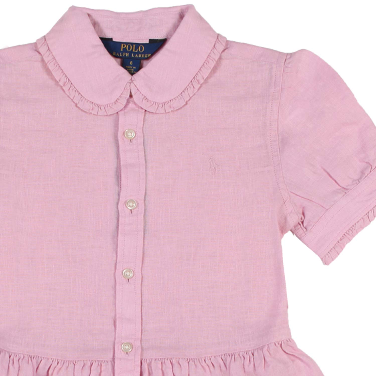 VESTITO CHEMISIER DI LINO ROSA BAMBINA - annameglio.com abbigliamento moda