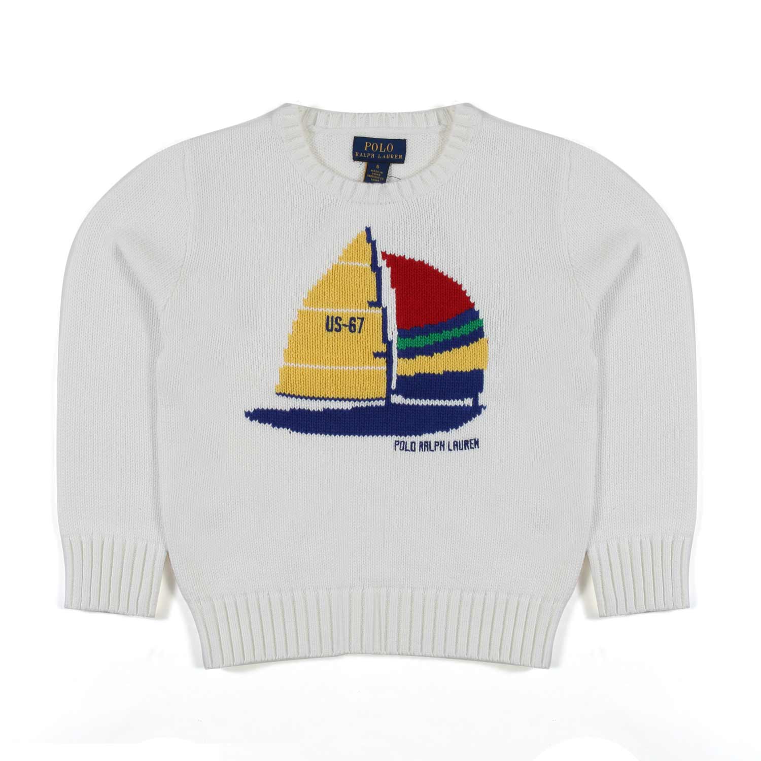PULLOVER BIANCO CON BARCA MULTICOLOR BAMBINO - annameglio.com abbigliamento moda