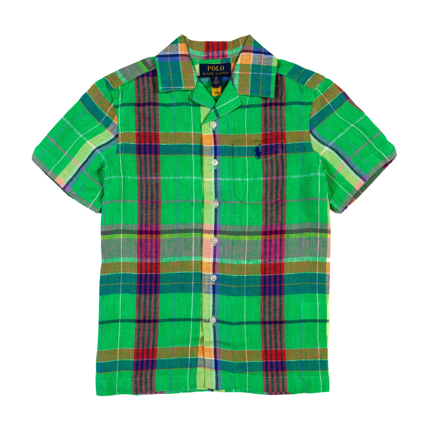 CAMICIA LINO MANICA CORTA VERDE TARTAN - annameglio.com abbigliamento moda