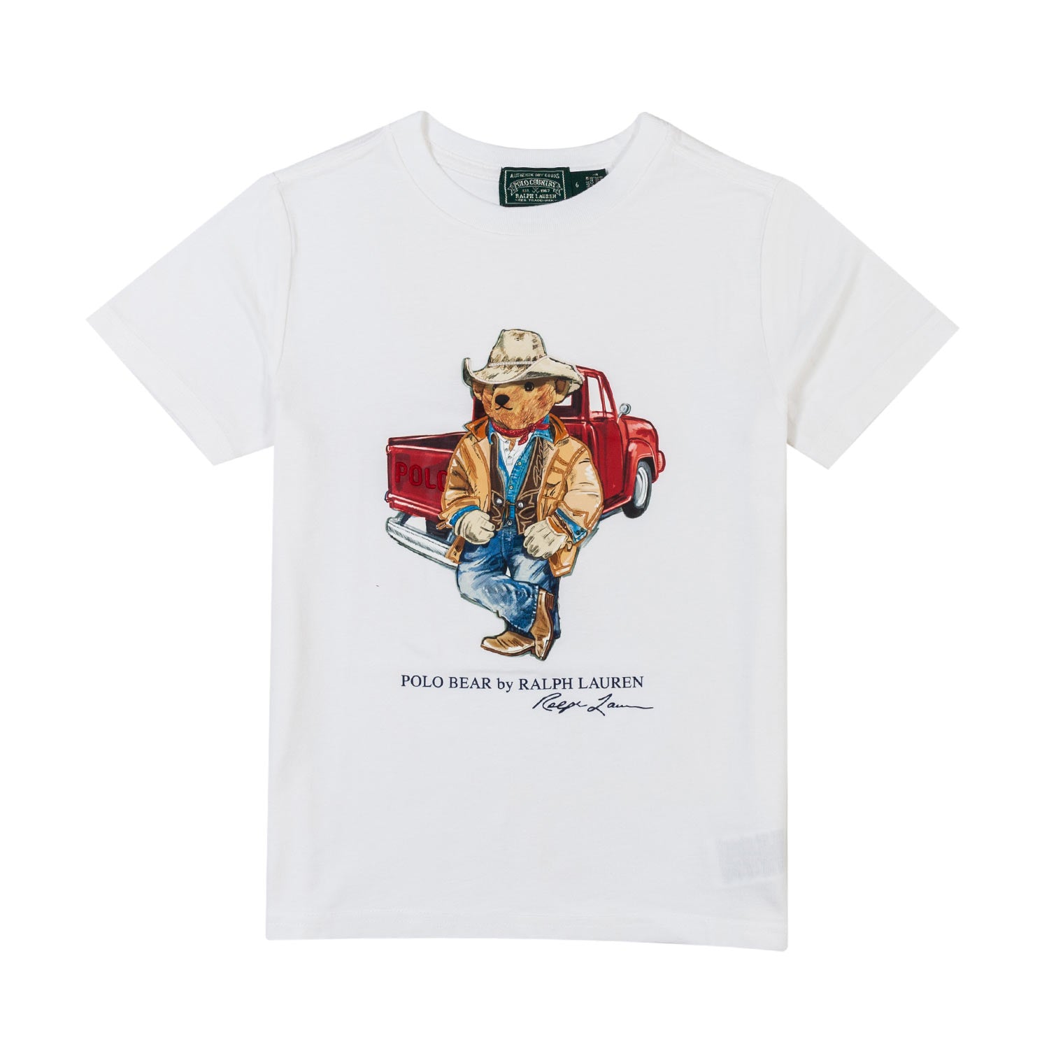 T-SHIRT BIANCA BAMBINO CON POLO BEAR COWBOY - annameglio.com abbigliamento moda
