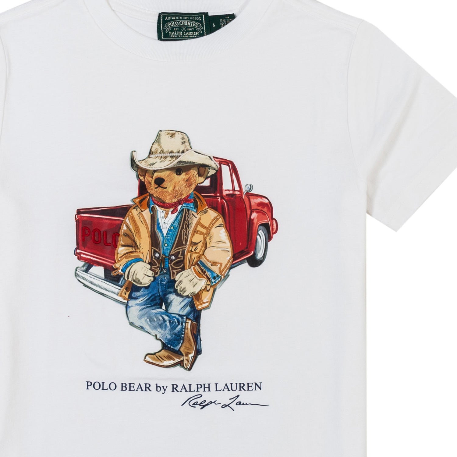 T-SHIRT BIANCA BAMBINO CON POLO BEAR COWBOY - annameglio.com abbigliamento moda