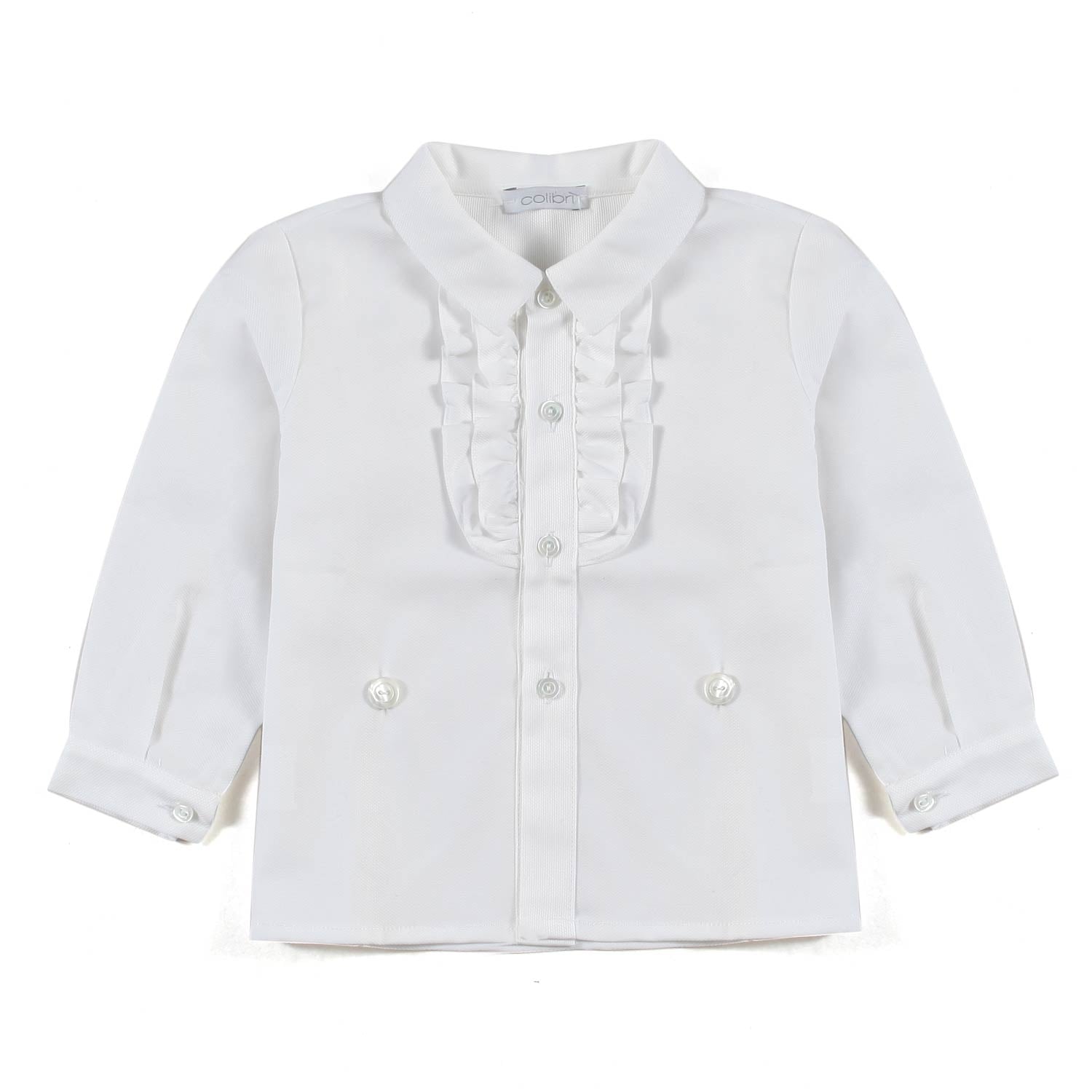 CAMICIA BIANCA CON ROUCHES BIMBO - annameglio.com abbigliamento moda