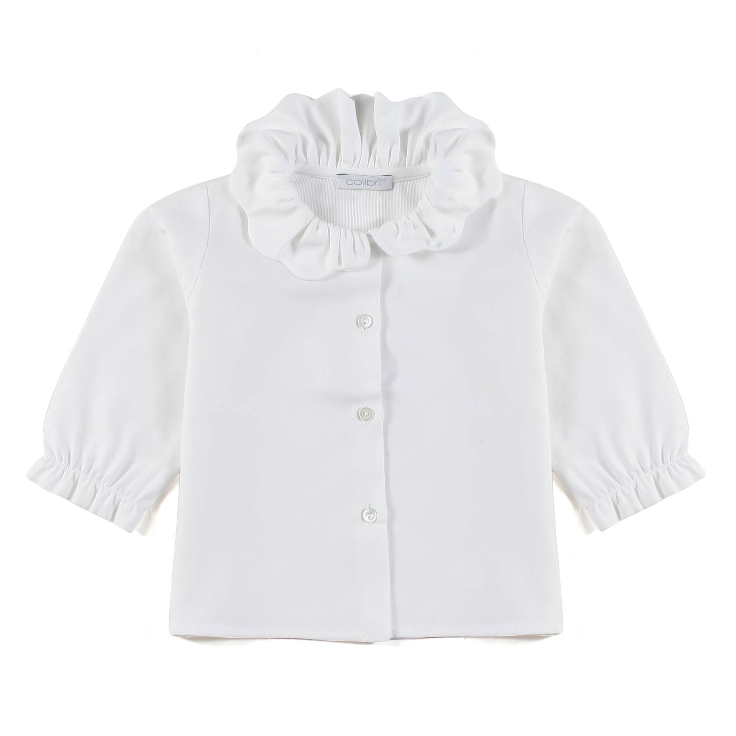 CAMICIA BIANCA CON COLLO ROUCHES BIMBA - annameglio.com abbigliamento moda