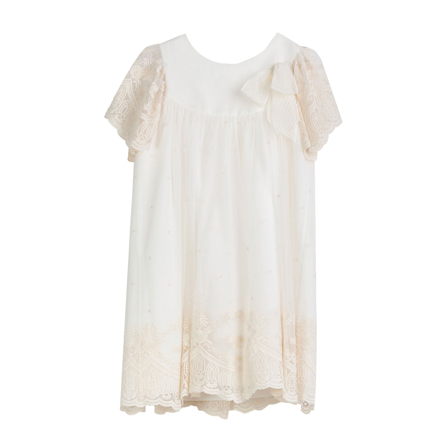 ABITO TUNICA BIANCO NATURALE RICAMATO - annameglio.com abbigliamento moda