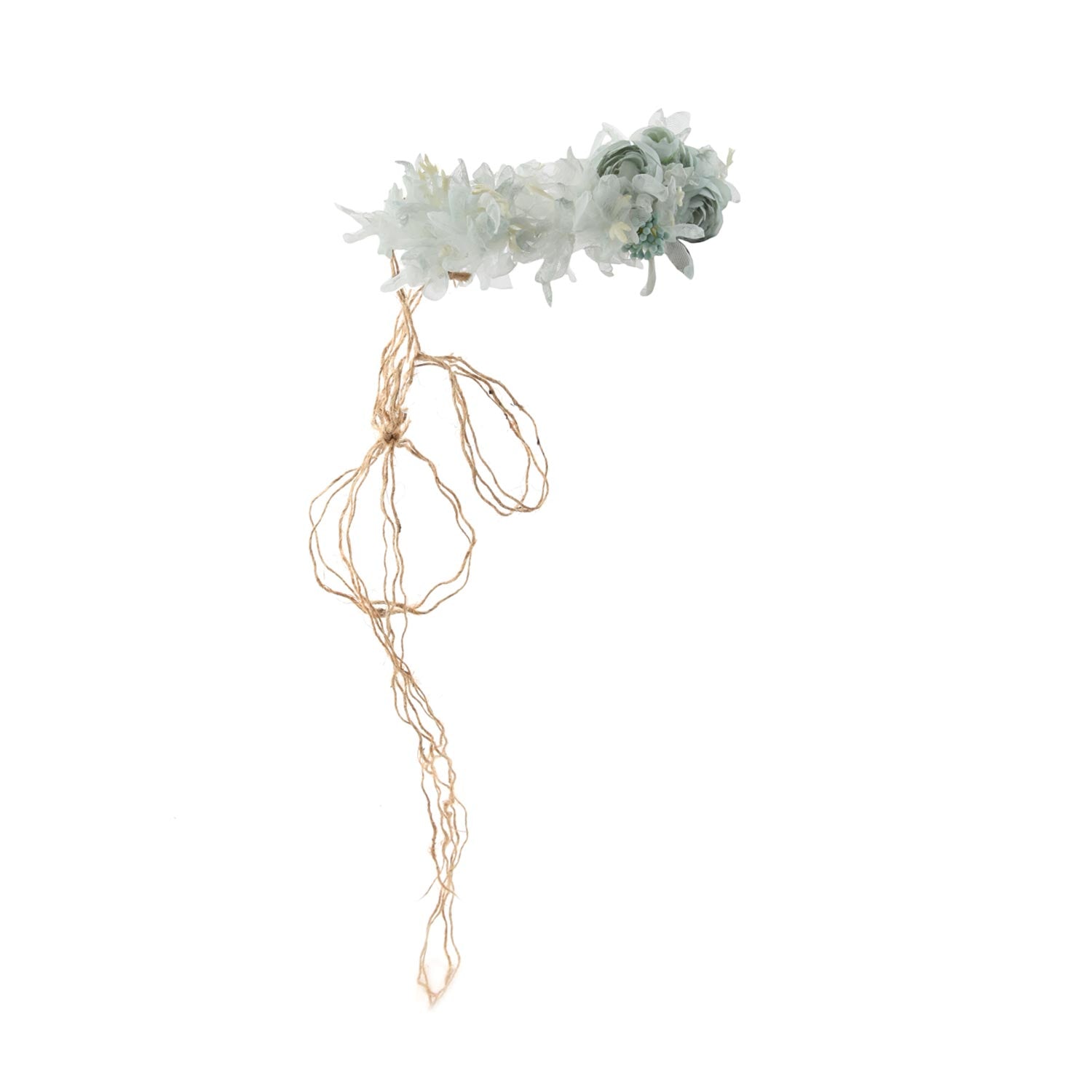 CORONCINA FLOREALE ACQUAMARINA E BIANCA - annameglio.com abbigliamento moda