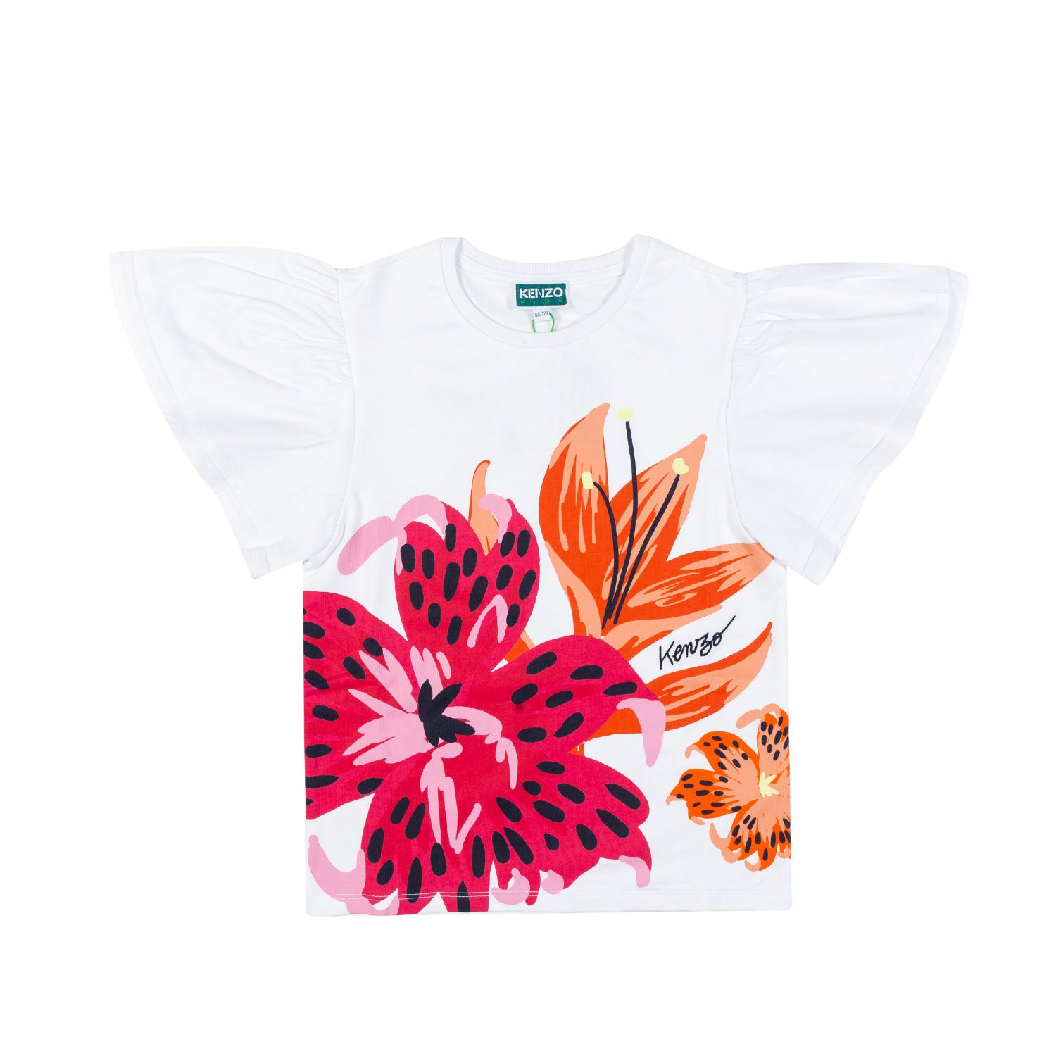 T-SHIRT BIANCA CON FIORI MULTICOLOR BAMBINA E TEEN - annameglio.com abbigliamento moda