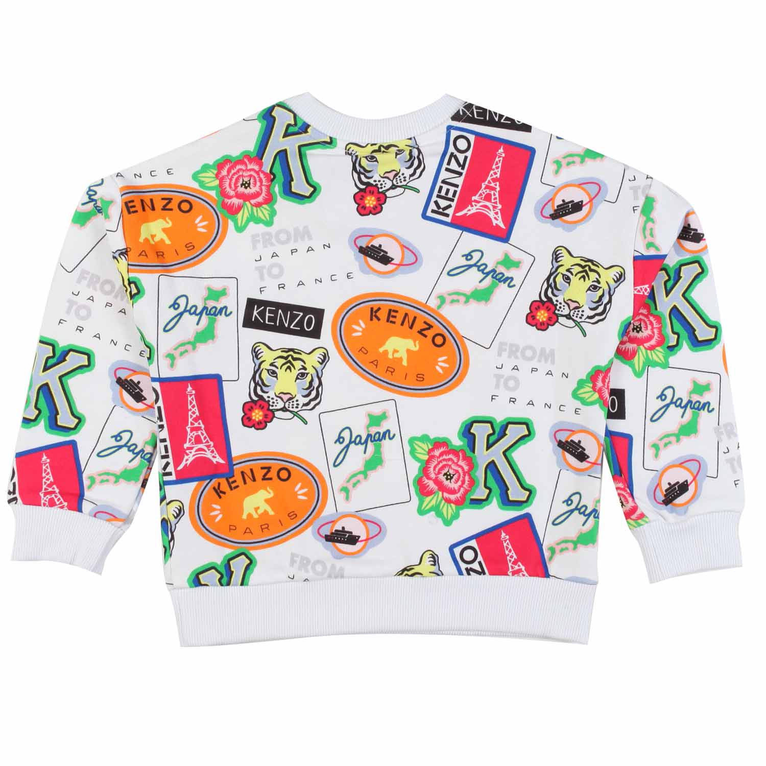 FELPA UNISEX BIANCA CON STAMPE MULTICOLOR - annameglio.com abbigliamento moda