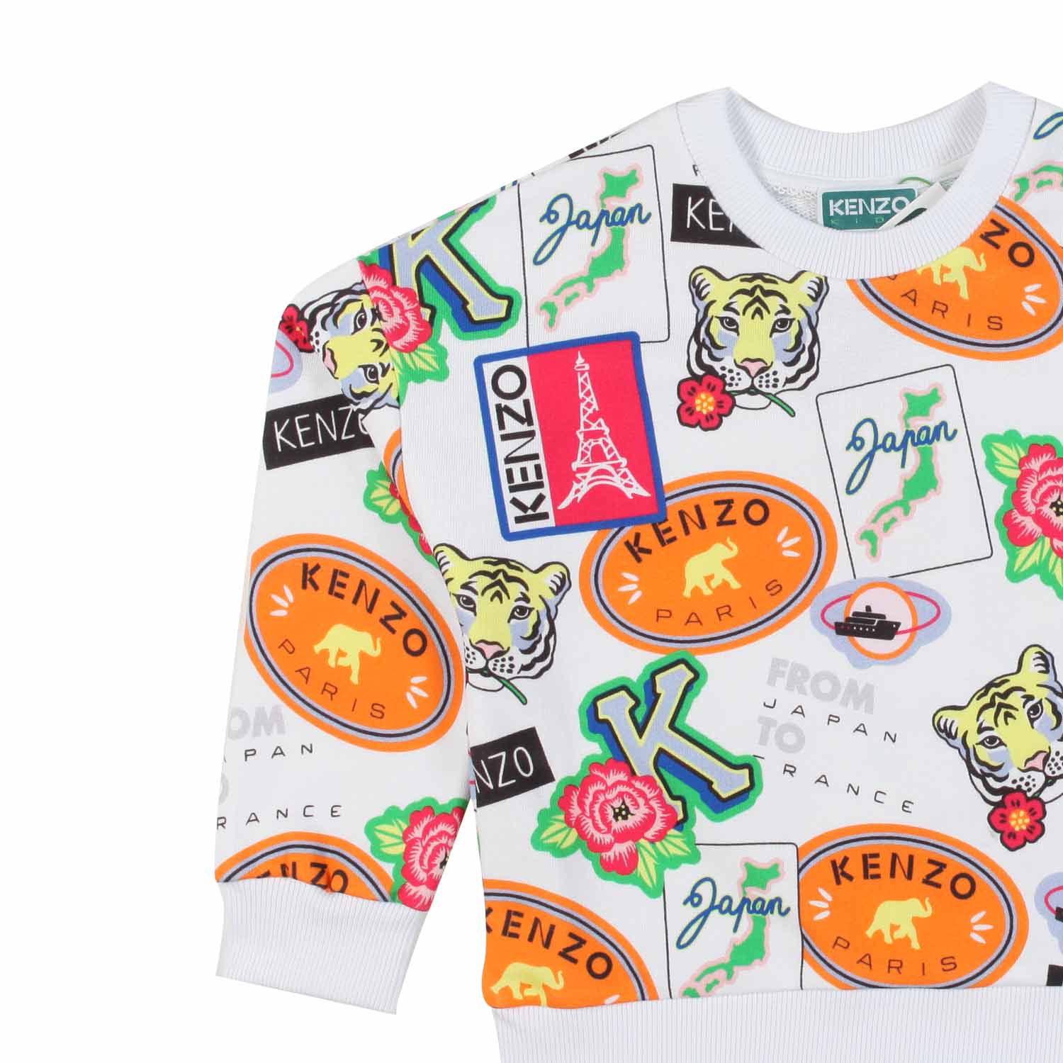 FELPA UNISEX BIANCA CON STAMPE MULTICOLOR - annameglio.com abbigliamento moda