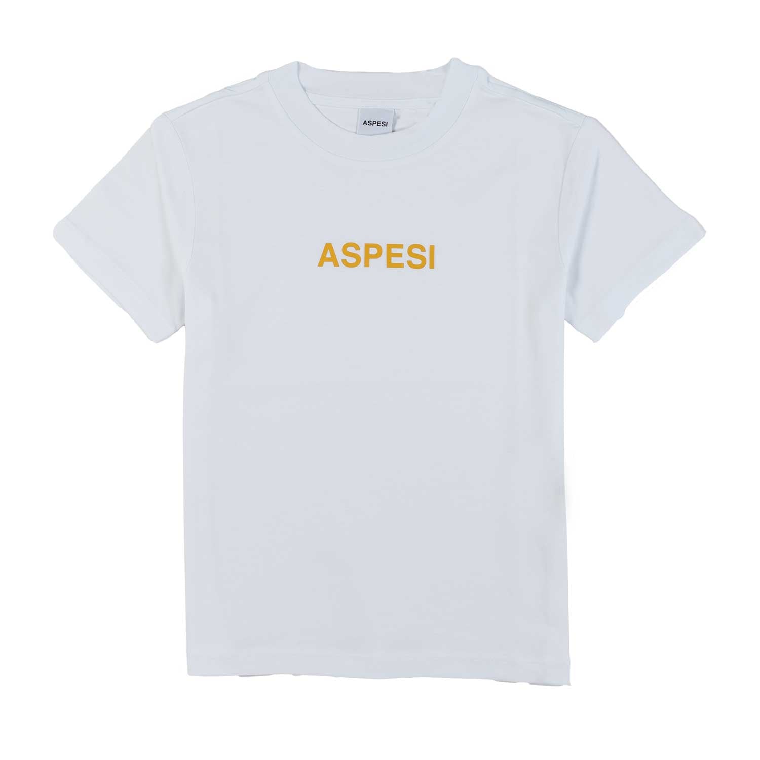 T-SHIRT BIANCA CON LETTERING GIALLO BAMBINO E TEEN - annameglio.com abbigliamento moda