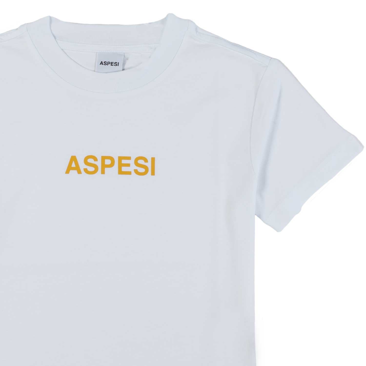 T-SHIRT BIANCA CON LETTERING GIALLO BAMBINO E TEEN - annameglio.com abbigliamento moda