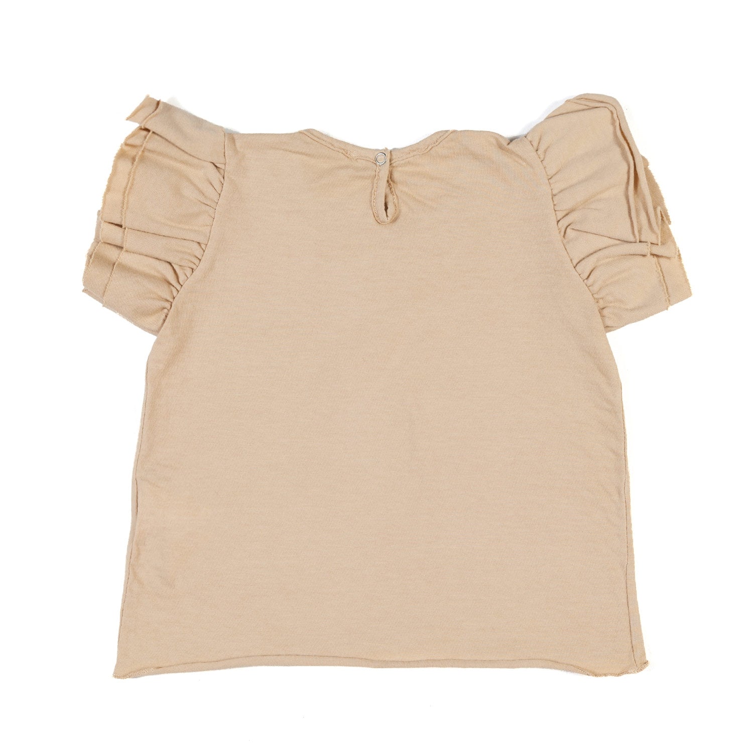 T-SHIRT BEIGE CON ROUCHES BIMBA E NEONATA - annameglio.com abbigliamento moda
