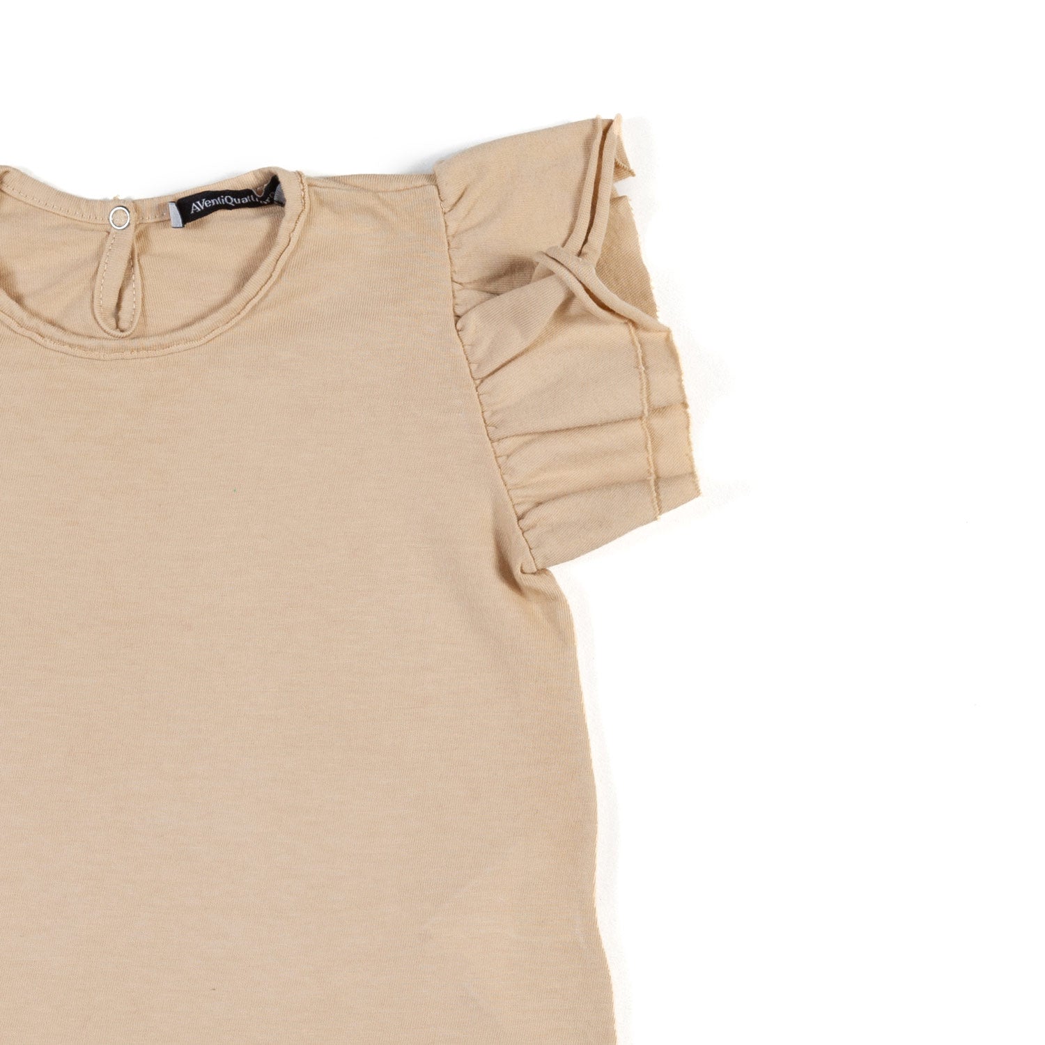T-SHIRT BEIGE CON ROUCHES BIMBA E NEONATA - annameglio.com abbigliamento moda