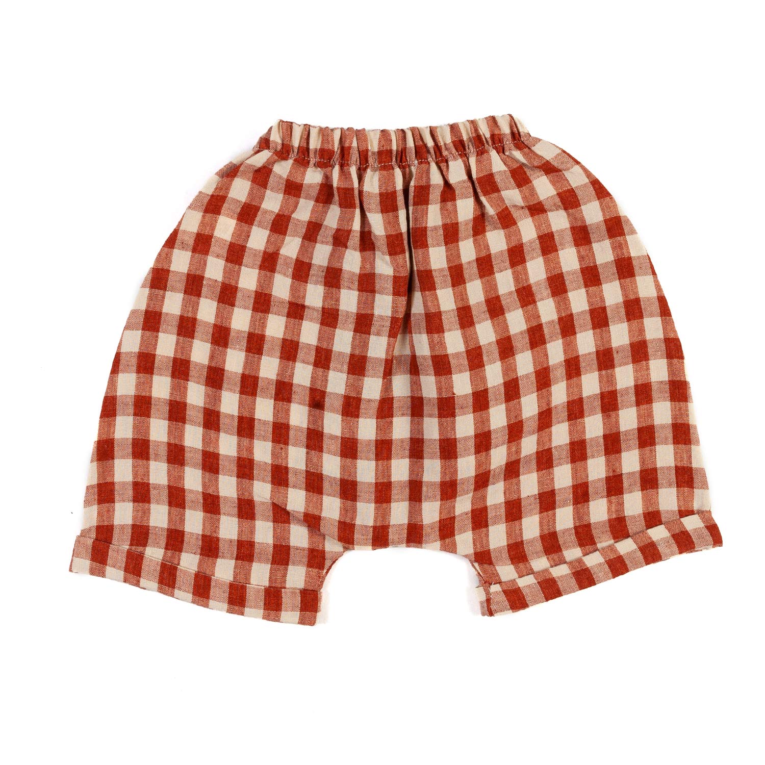 BERMUDA LINO MATTONE E BEIGE VICHY BIMBO E BIMBA - annameglio.com abbigliamento moda