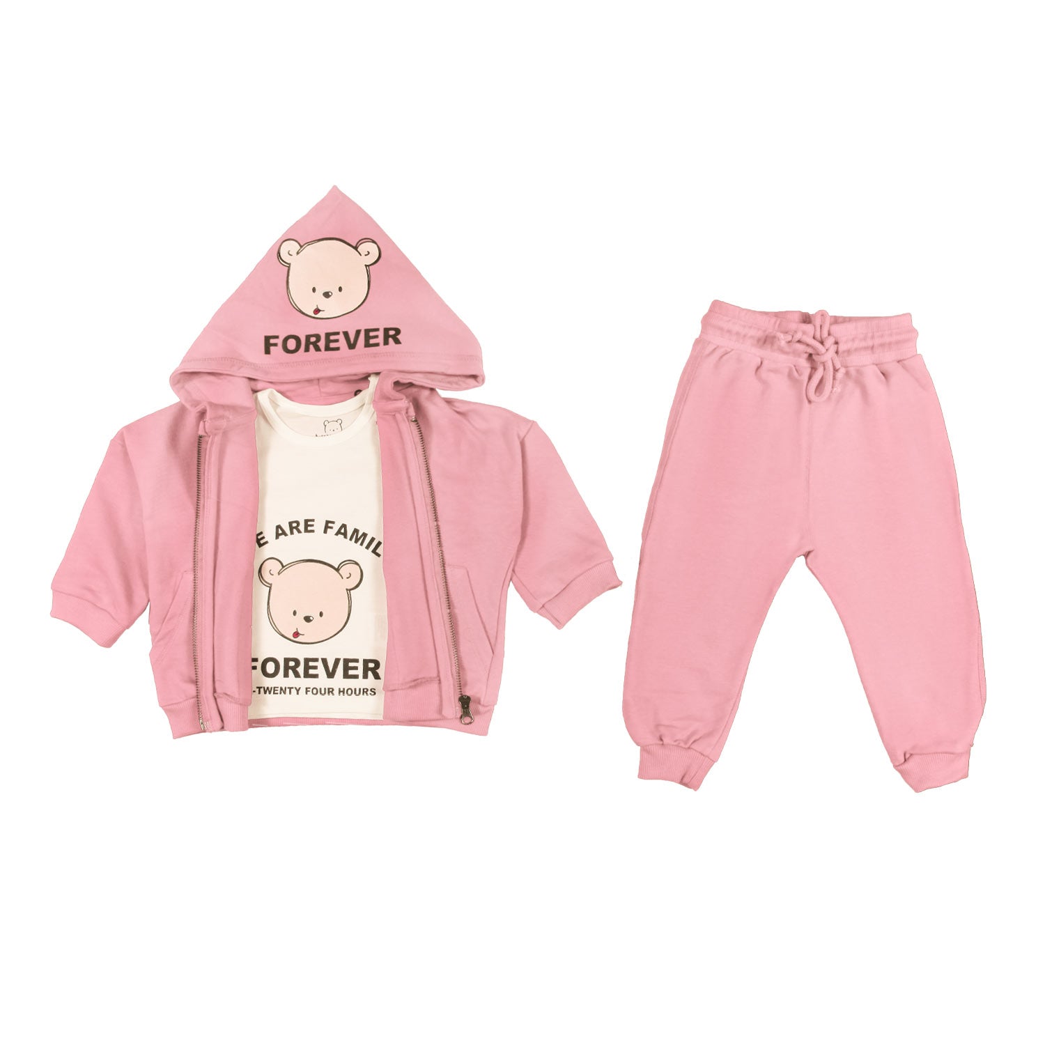 SET TUTA 3 PEZZI ROSA E BIANCA BIMBA - annameglio.com abbigliamento moda