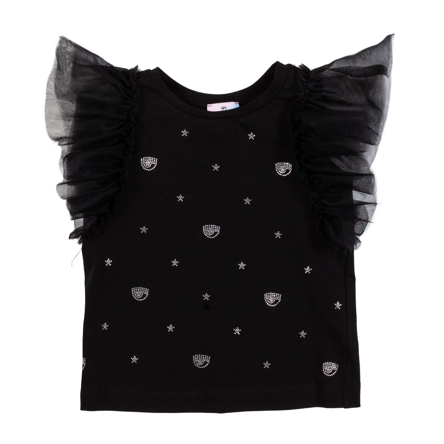 TOP EYE STAR NERO E ARGENTO BAMBINA - annameglio.com abbigliamento moda