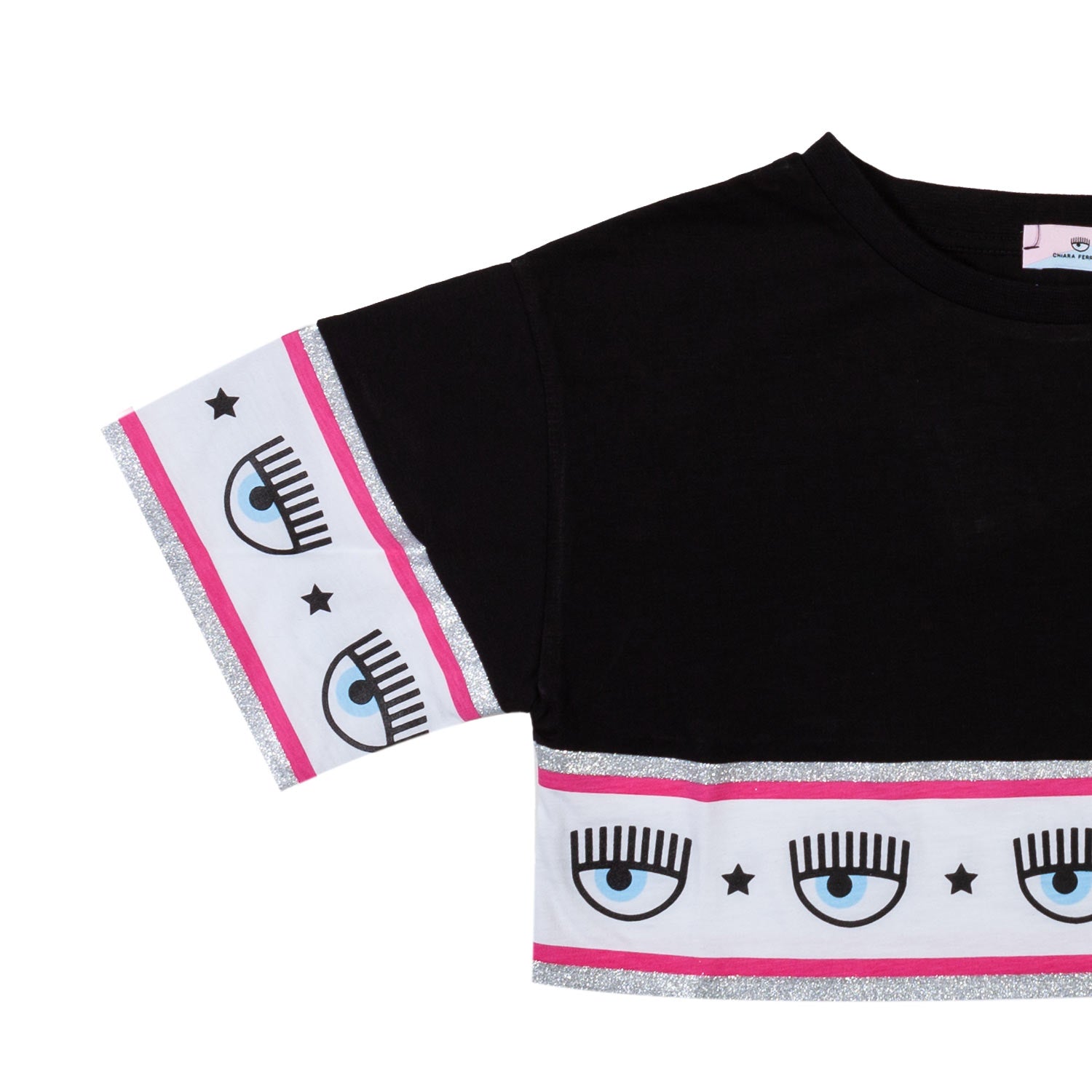 T-Shirt Corta Logomania Nera - annameglio.com abbigliamento moda