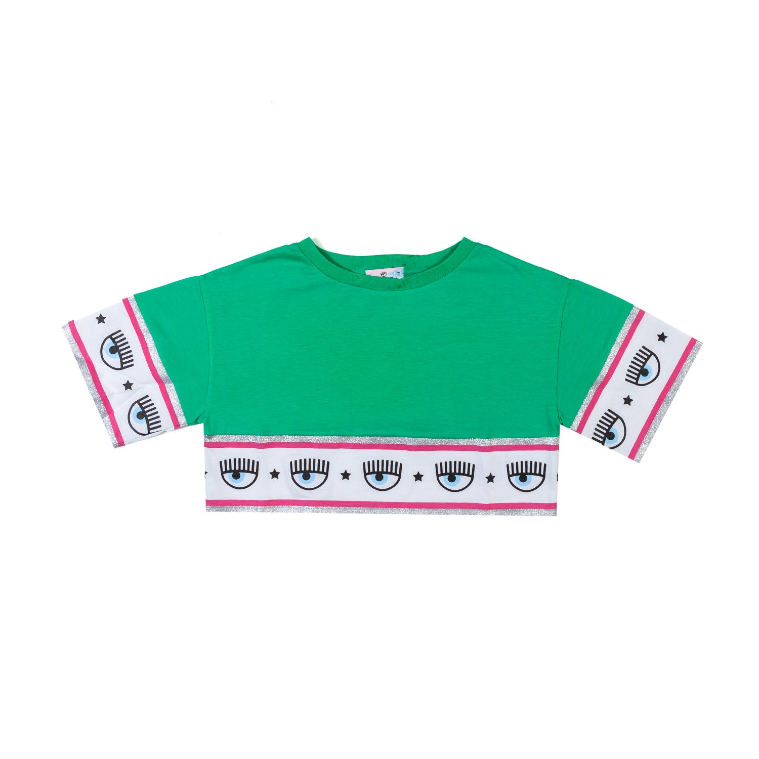 T-shirt Cropped Logomania Verde - annameglio.com abbigliamento moda