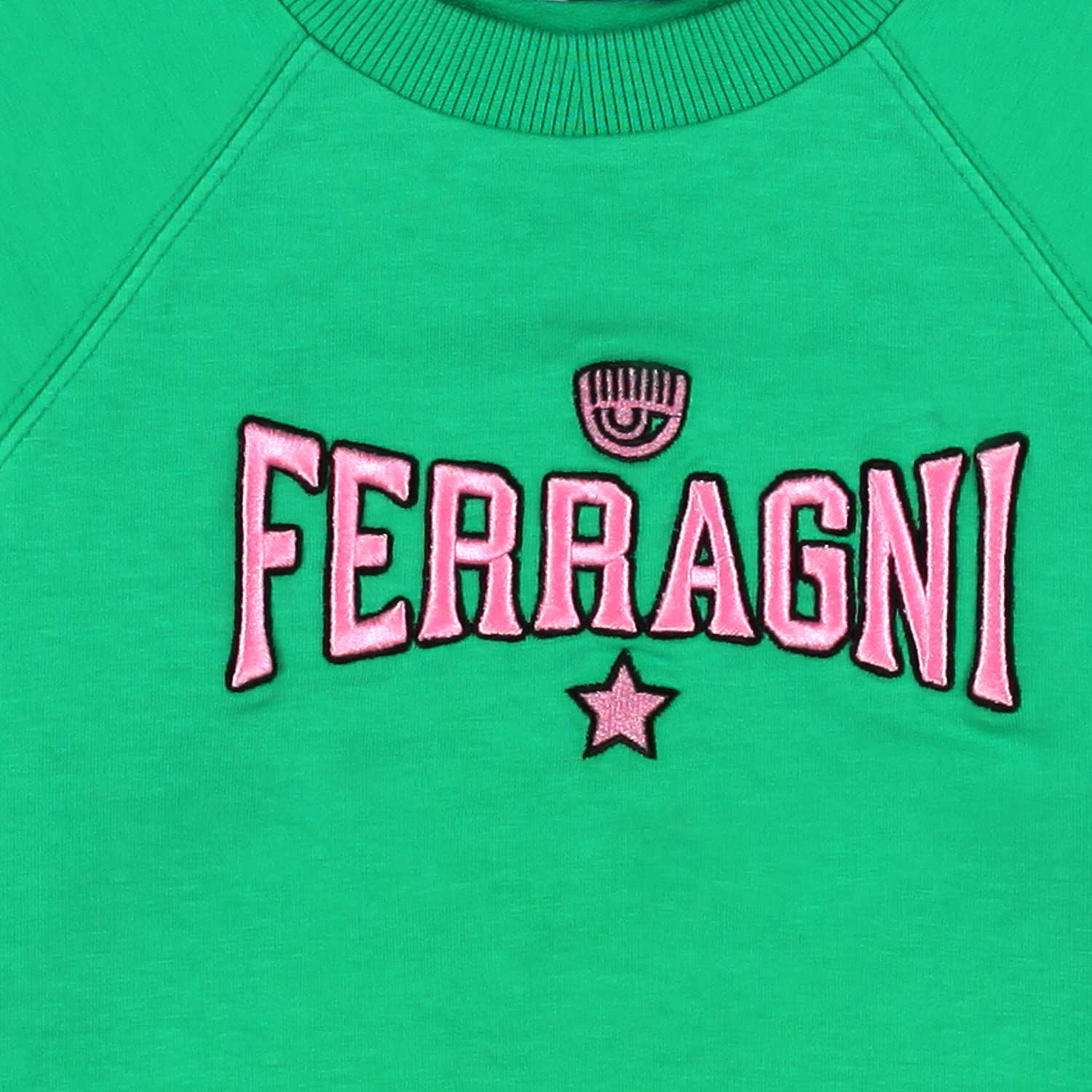 FELPA EYE STAR VERDE E ROSA BAMBINA - annameglio.com abbigliamento moda