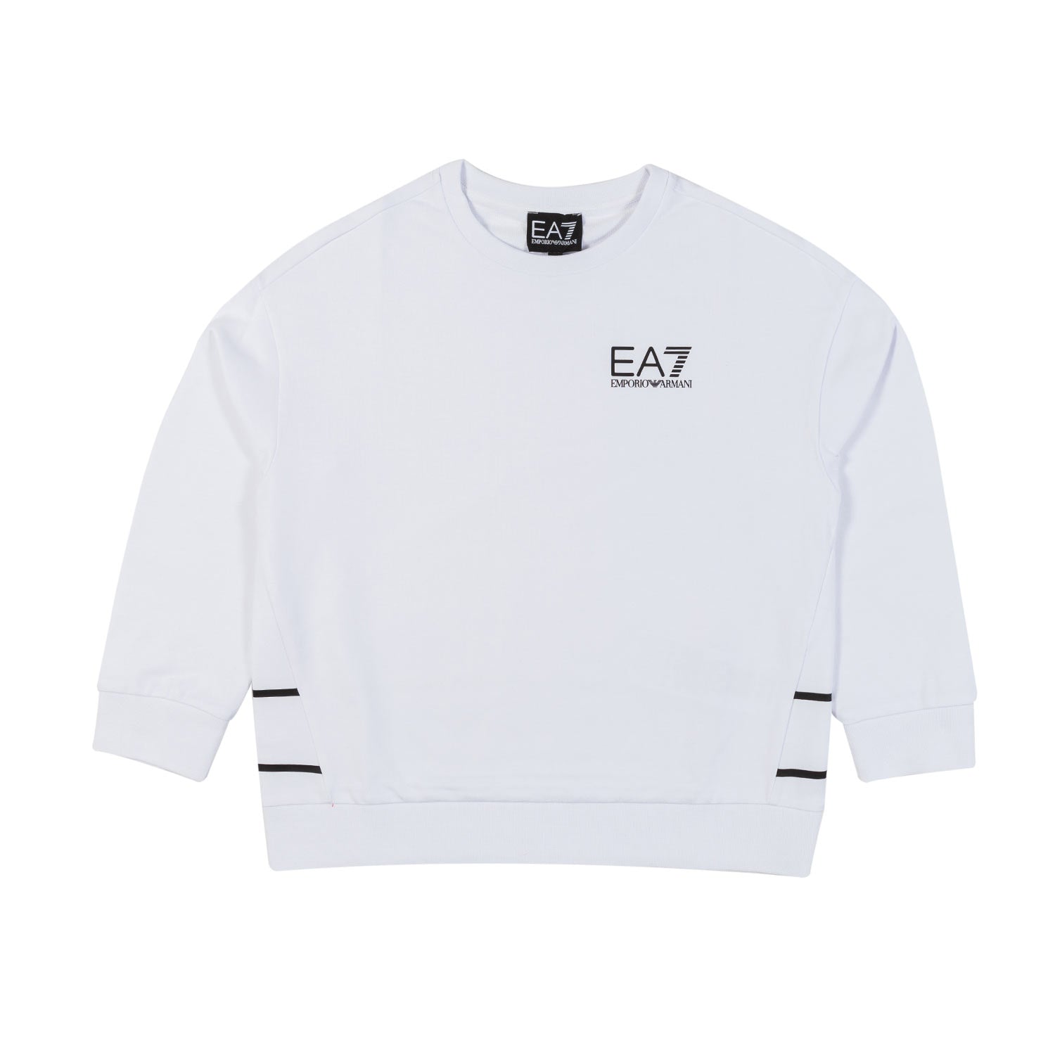 FELPA BIANCA CON LOGHI EA7 NERI - annameglio.com abbigliamento moda