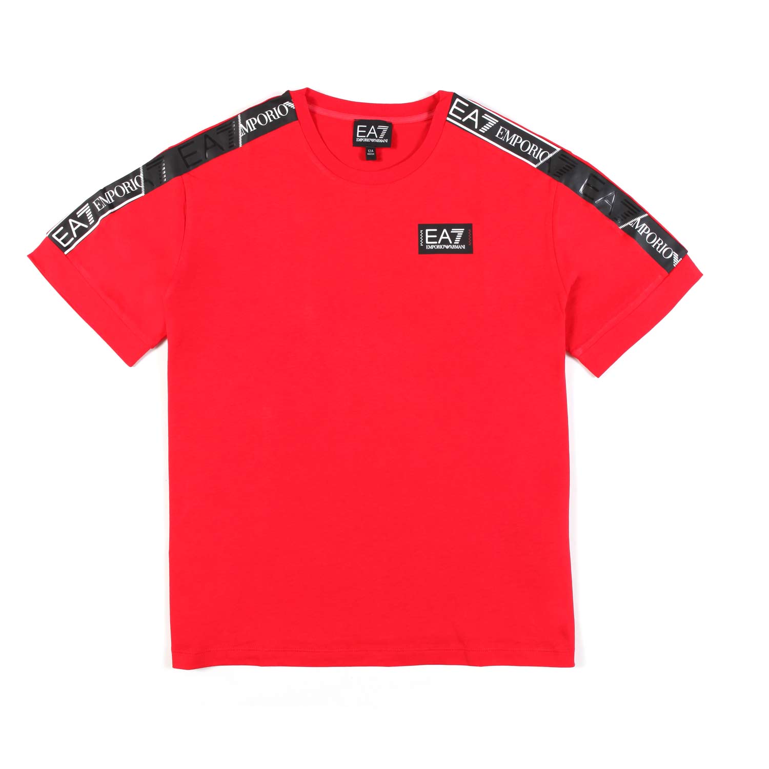 T-SHIRT ROSSO RACING CON LOGO TAPE EA7 NERO - annameglio.com abbigliamento moda