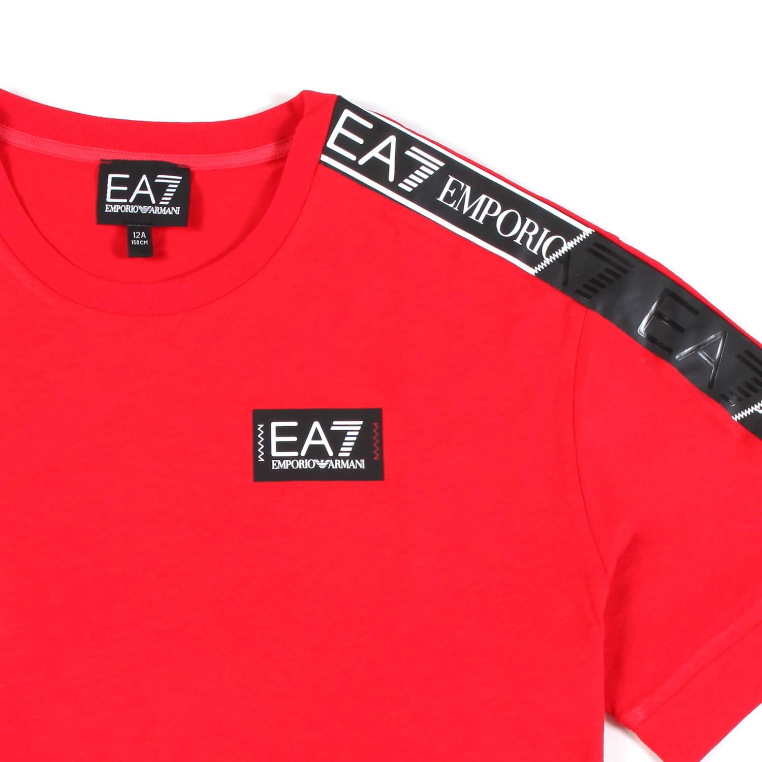 T-SHIRT ROSSO RACING CON LOGO TAPE EA7 NERO - annameglio.com abbigliamento moda
