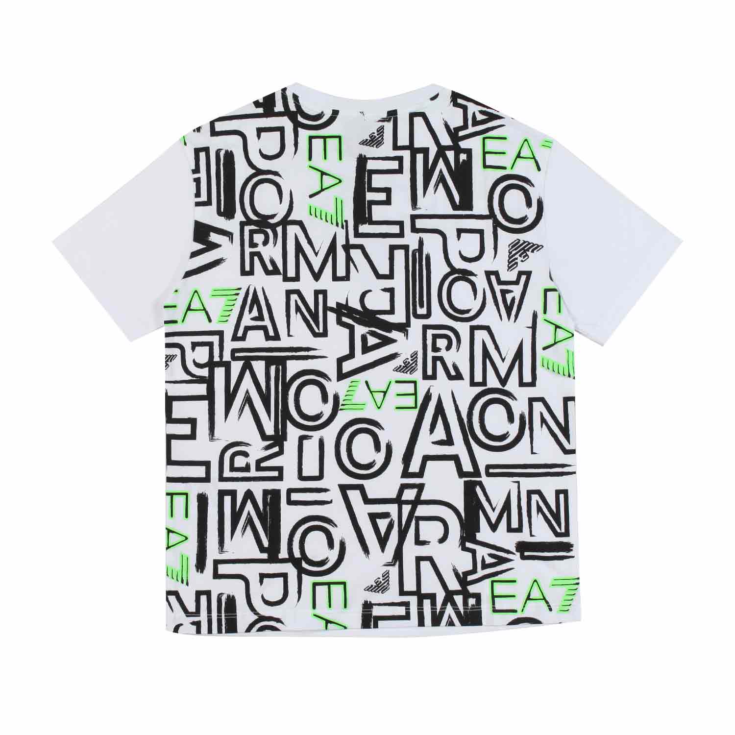 T-SHIRT bianca CON LOGHI EA7 nero-verdi - annameglio.com abbigliamento moda
