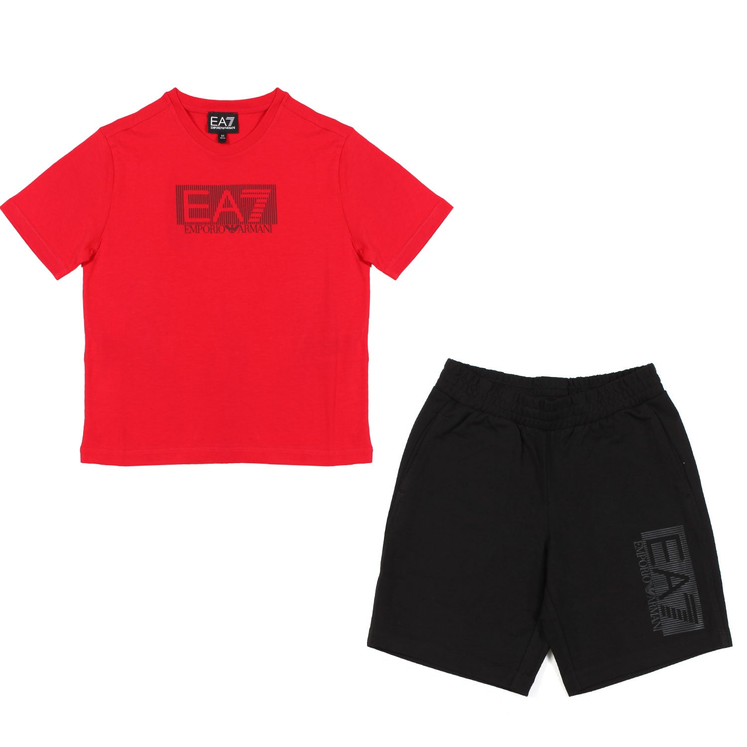 COMPLETO EMPORIO ARMANI EA7 rosso E NERO - annameglio.com abbigliamento moda