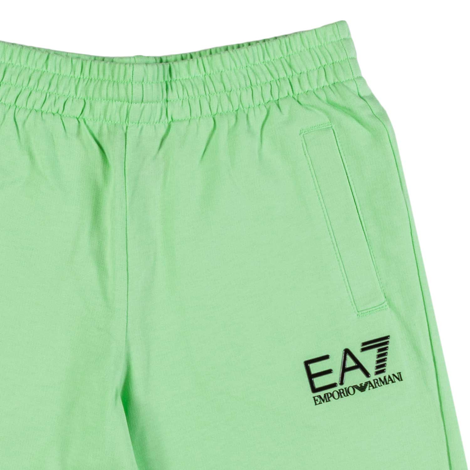 BERMUDA FELPA VERDE PARADISE CON MINI LOGO EA7 - annameglio.com abbigliamento moda